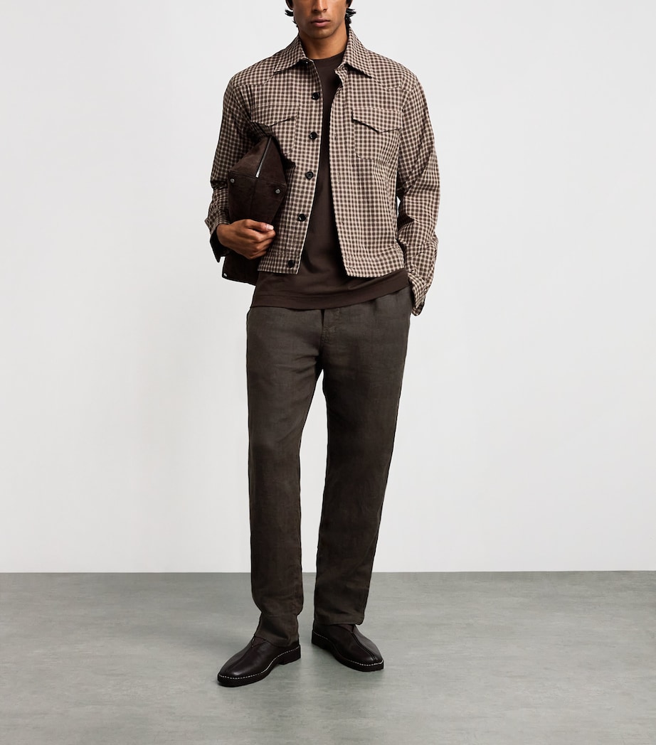 Samsøe Samsøe Mens Linen Sajabari Straight Trousers Turkish Coffee Image 2