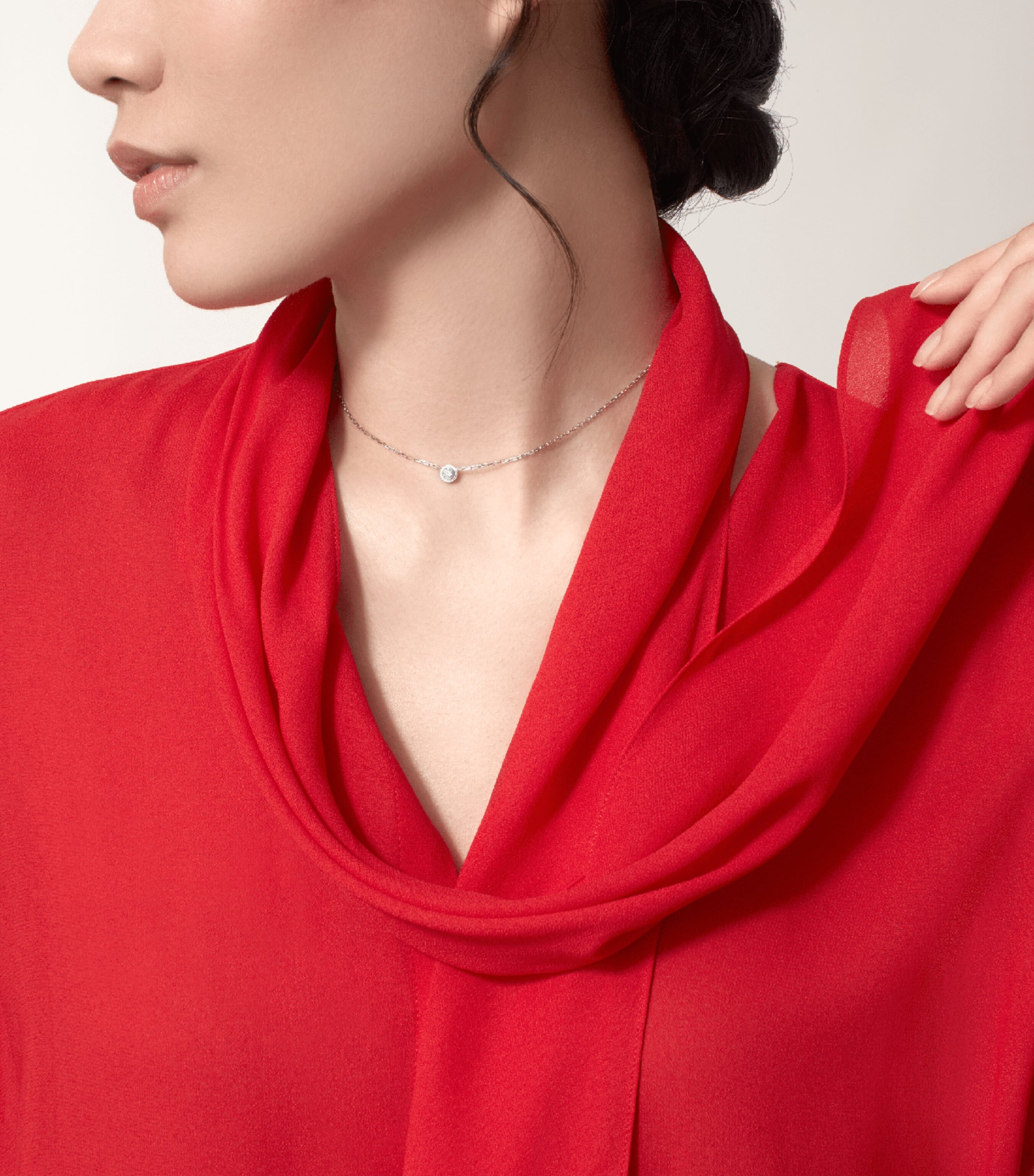 Cartier Large White Gold and Diamond Cartier d'Amour Necklace