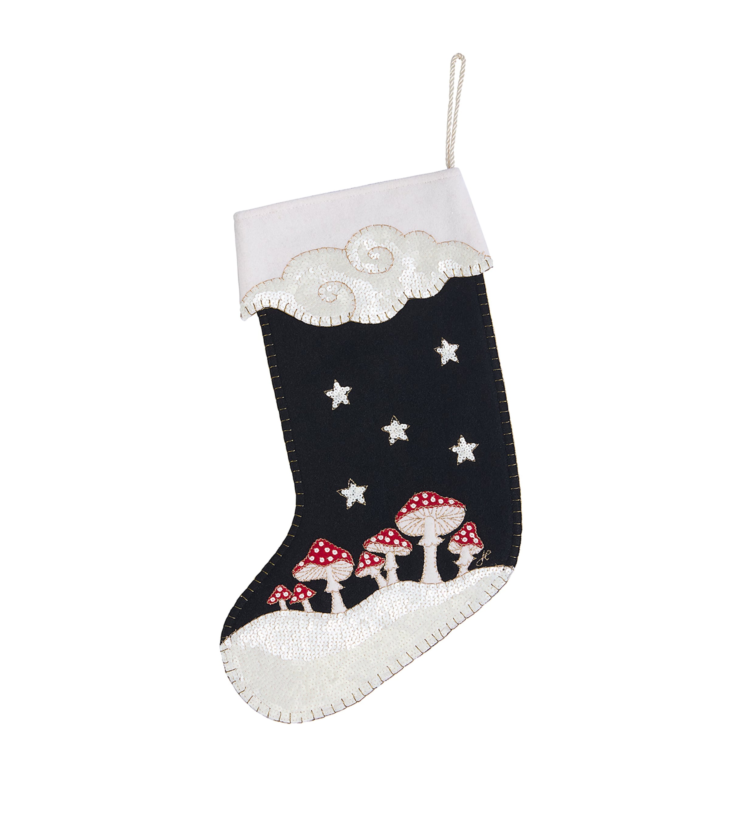Jan Constantine Embroidered Mushroom Stocking