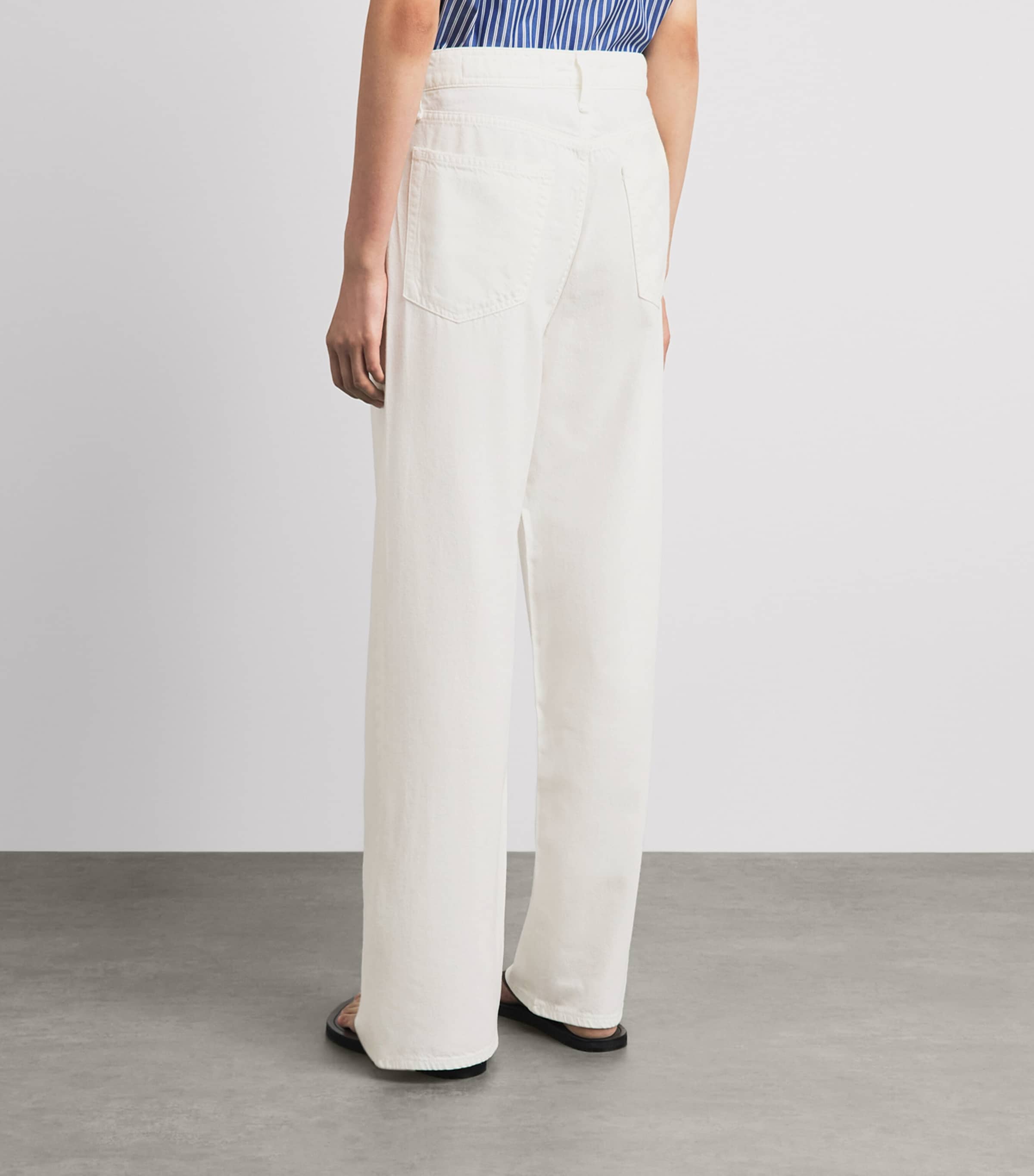 Rag & Bone Womens Featherweight Logan Mid-Rise Wide-Leg Jeans Opticwht Image 5