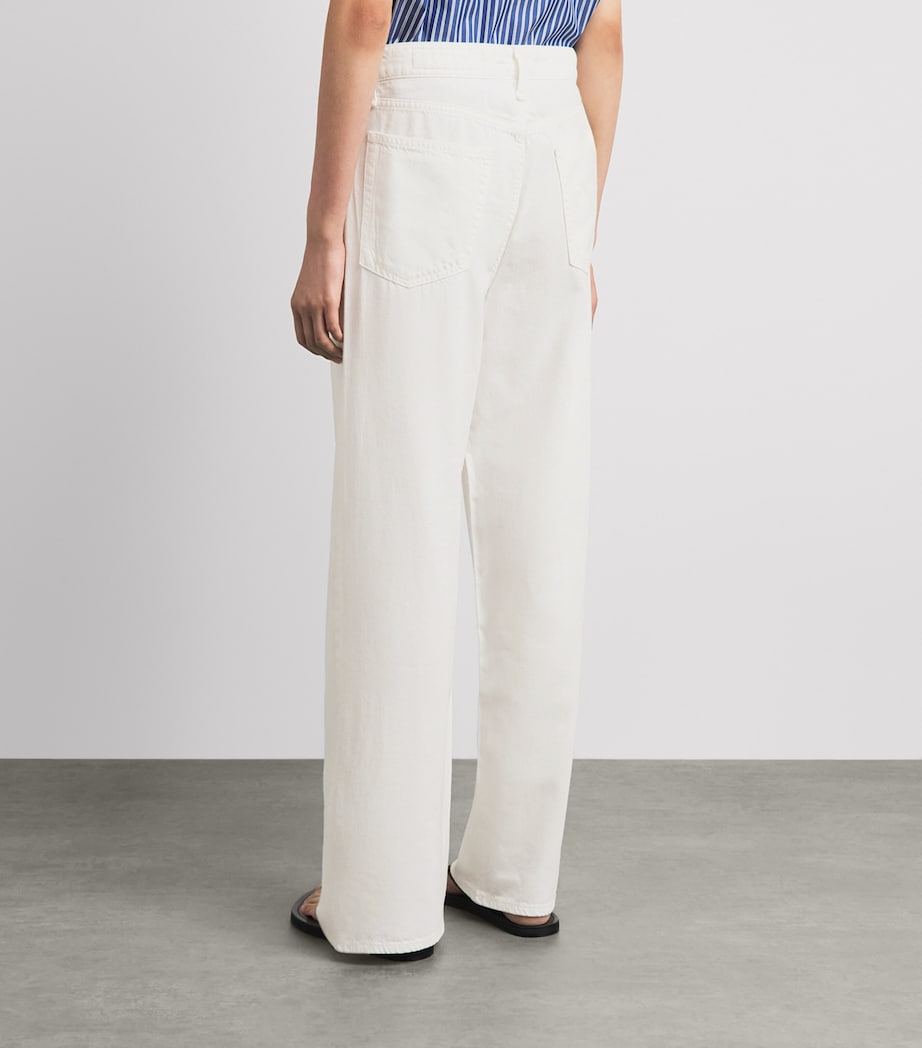 Rag & Bone Womens Featherweight Logan Mid-Rise Wide-Leg Jeans Opticwht Image 5