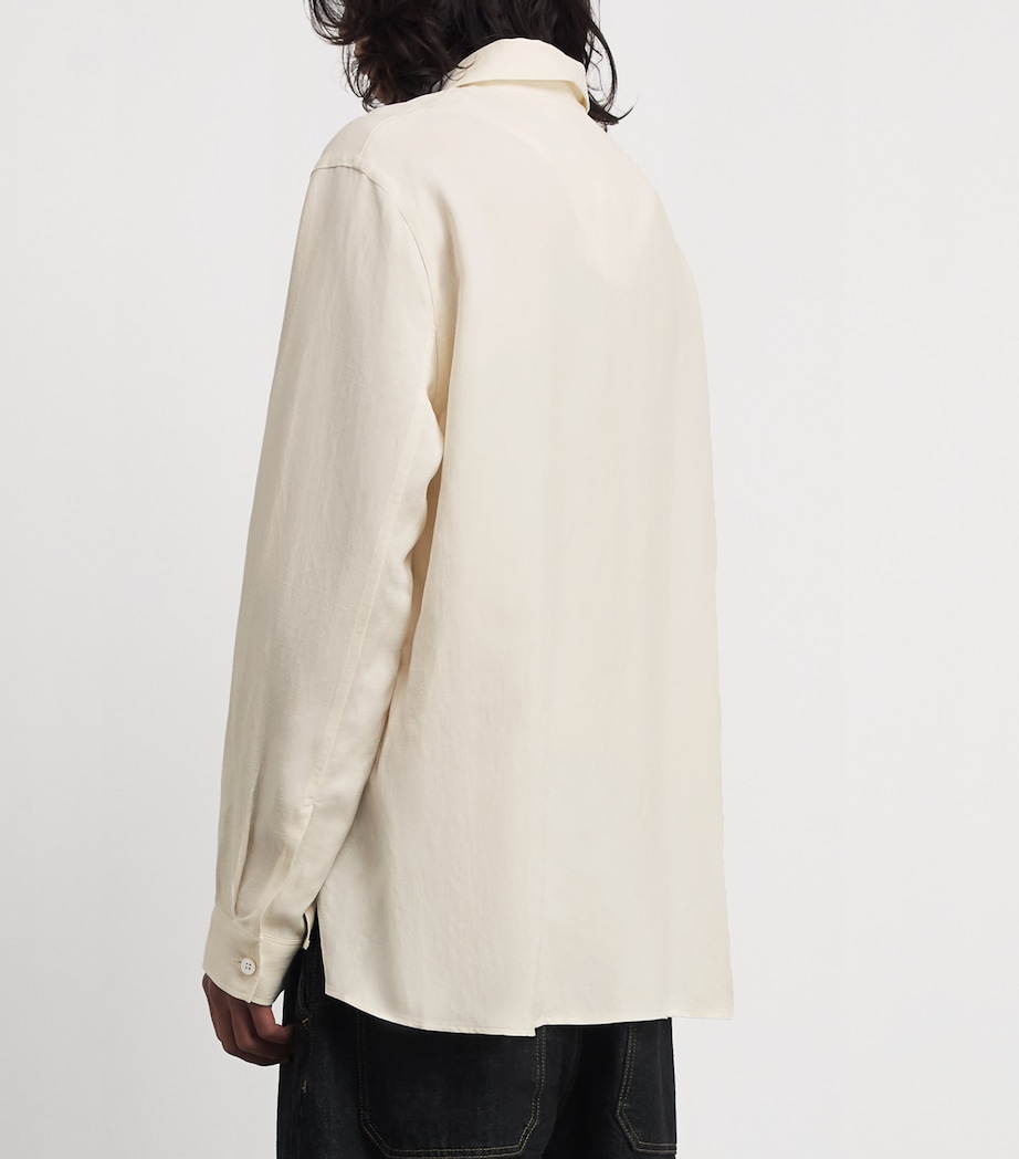 Studio Nicholson Mens Oversized Polo Shirt Chalk Image 5