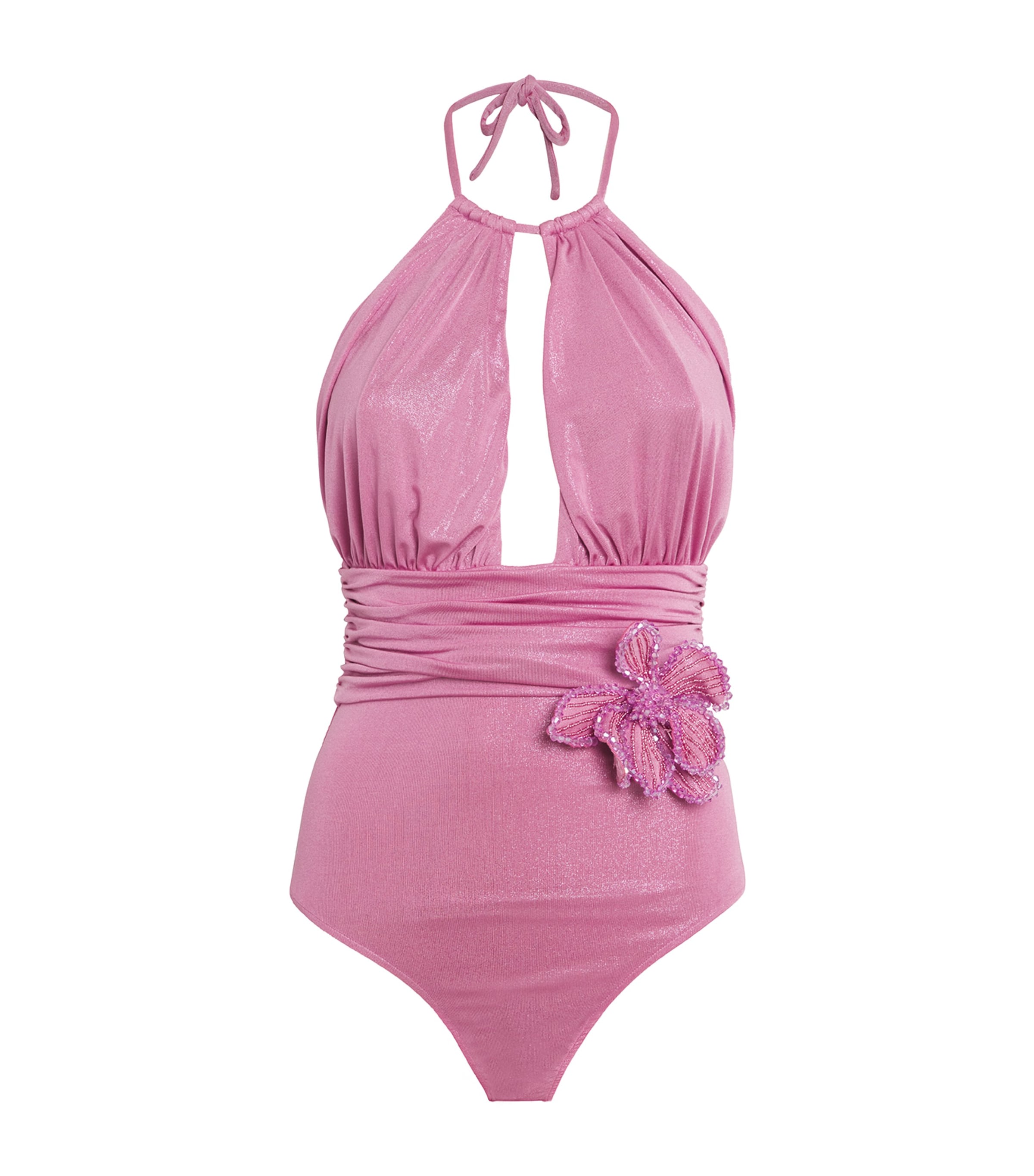 Patbo Embellished Halterneck Swimsuit In Pink