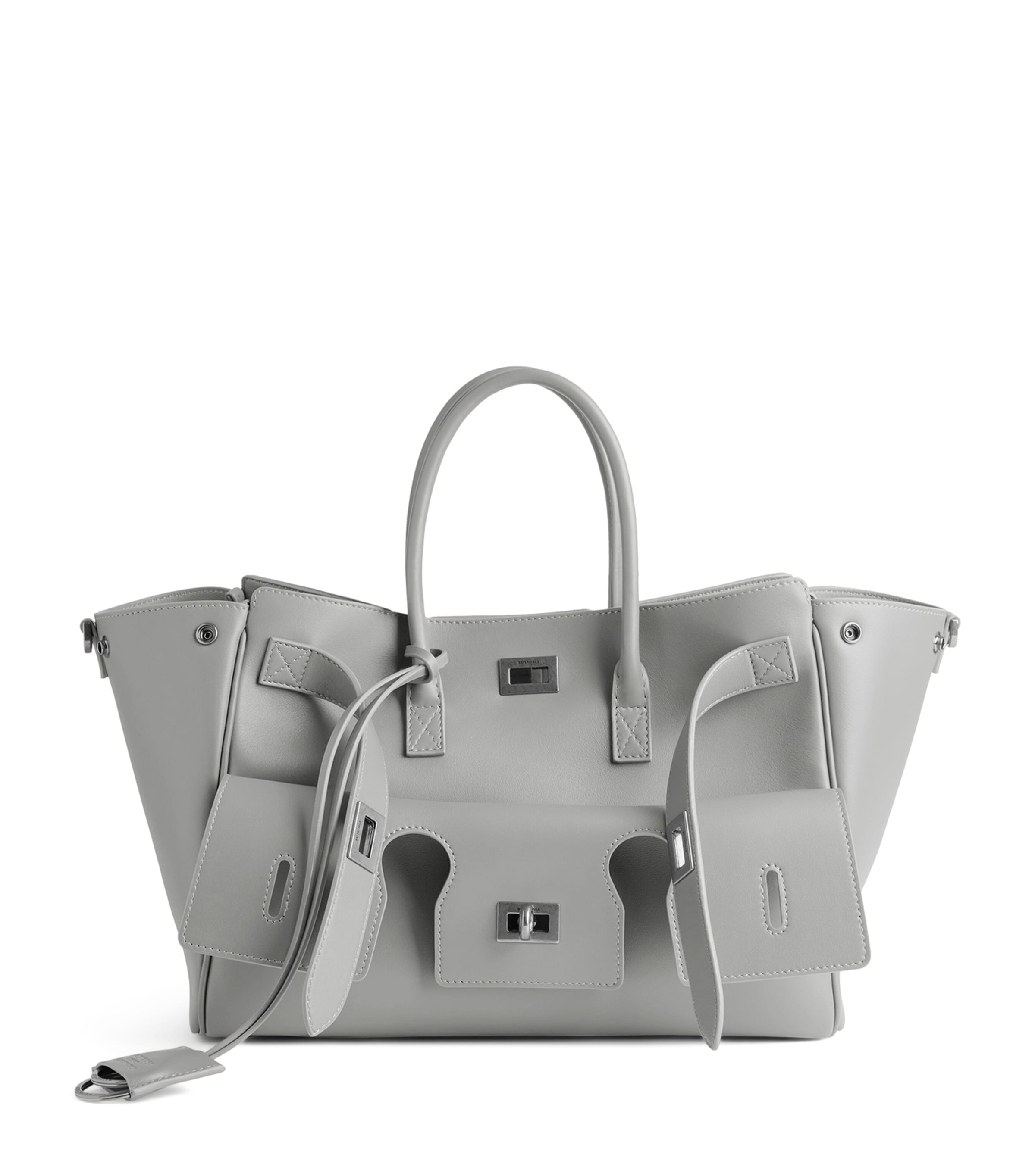 Balenciaga Small Leather Bel Air Carry All Top-handle Bag In Black