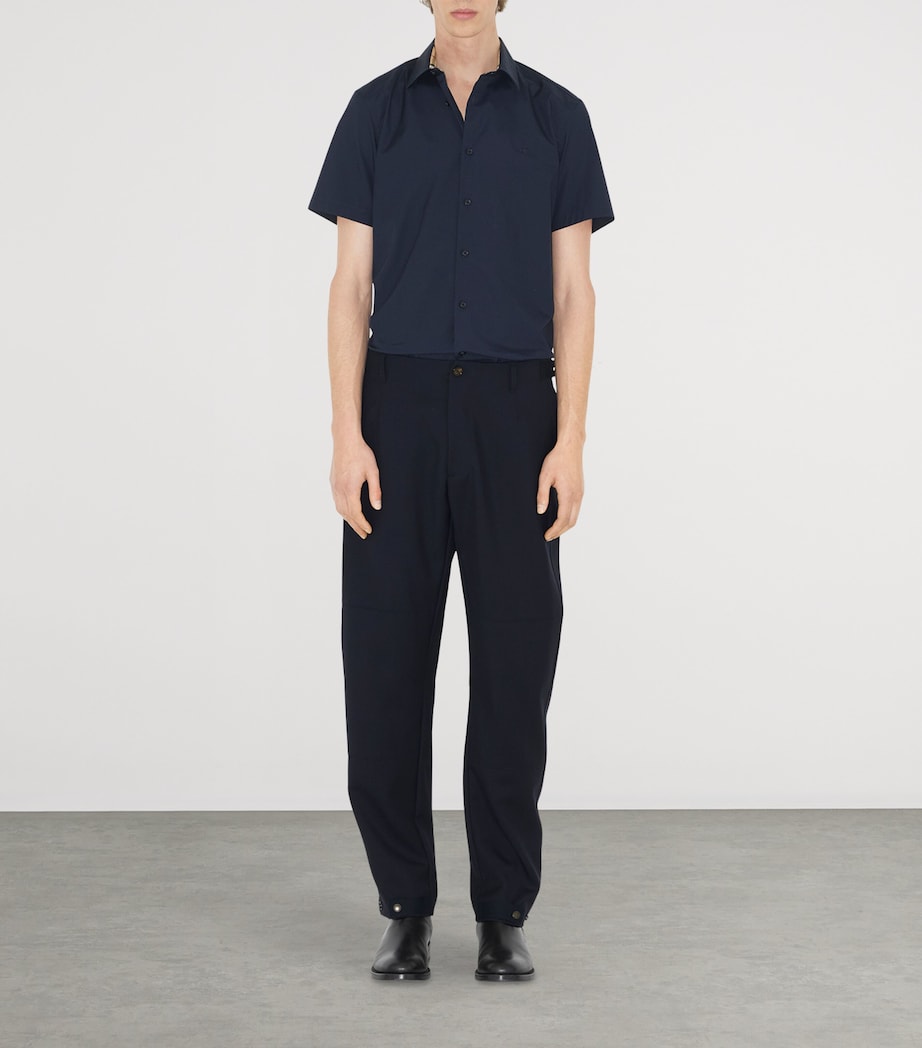 Stretch-Cotton Short-Sleeve Shirt NAVY Image 2