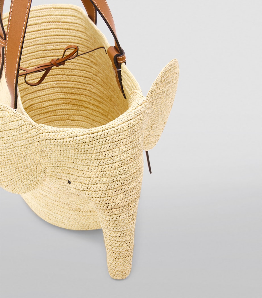 Woven Elephant Basket Tote Bag NATURAL/TAN Image 4