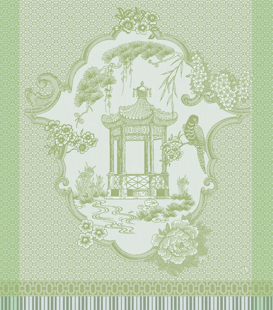 Le Jacquard Français Cotton Promenade Impériale Tea Towel (60cm x 80cm) Green Image 1