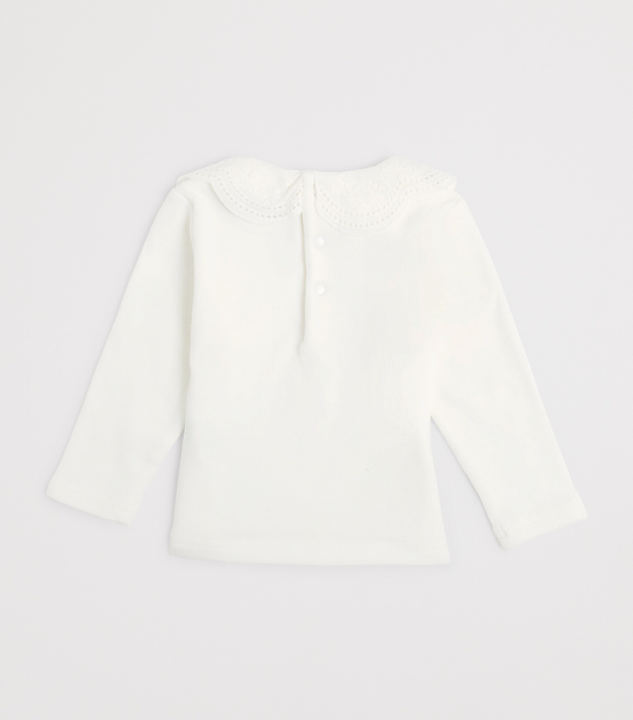 Collar-Detail Ribbed T-Shirt (3 Months-4 Years) 13NACRE Image 2