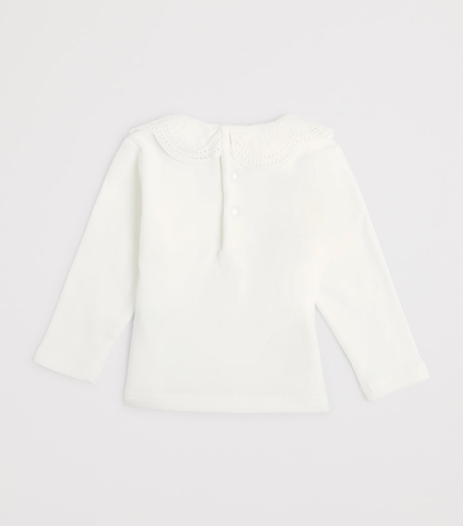 Collar-Detail Ribbed T-Shirt (3 Months-4 Years) 13NACRE Image 2