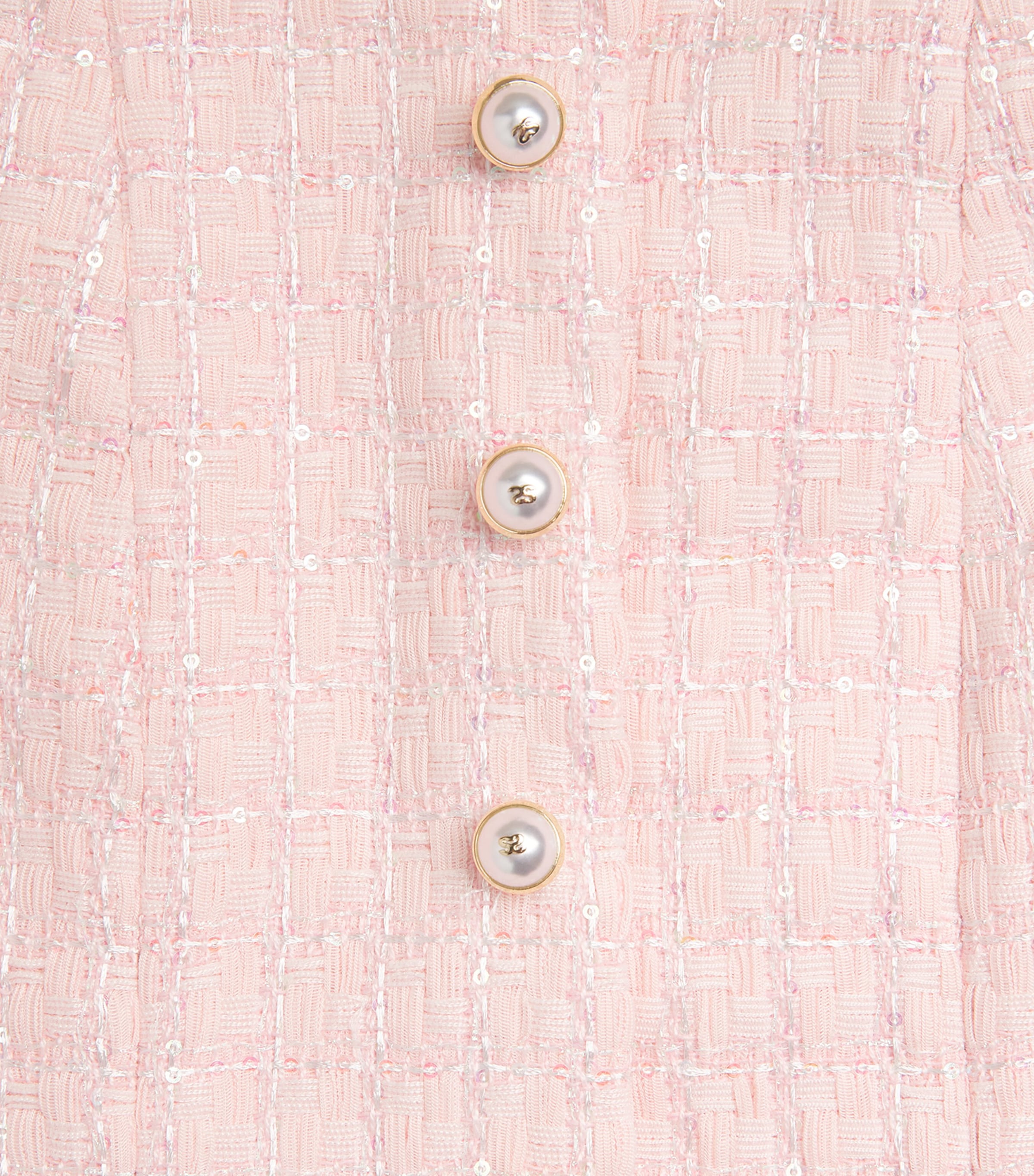 Sandro Paris Womens Sequinned Tweed Waistcoat Pink Image 6