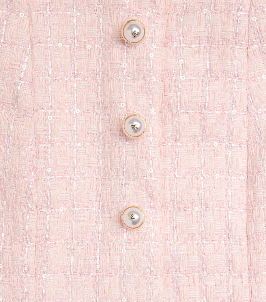 Sandro Paris Womens Sequinned Tweed Waistcoat Pink Image 6