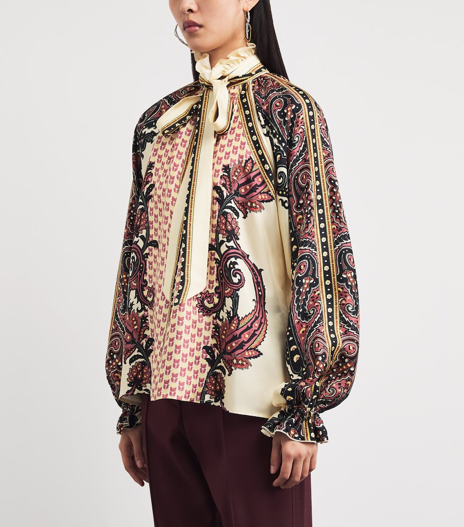 Silk Printed Blouse X0805 Image 3