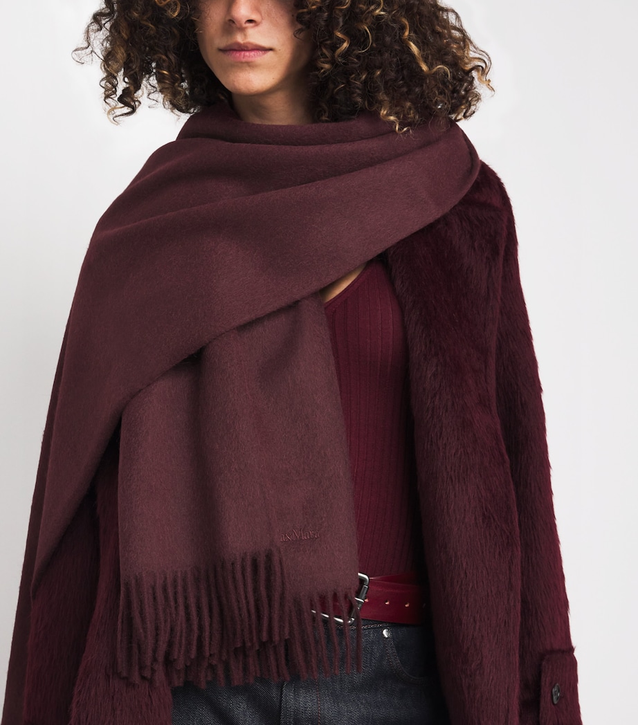 Cashmere Logo Scarf RED PURPLE Image 2