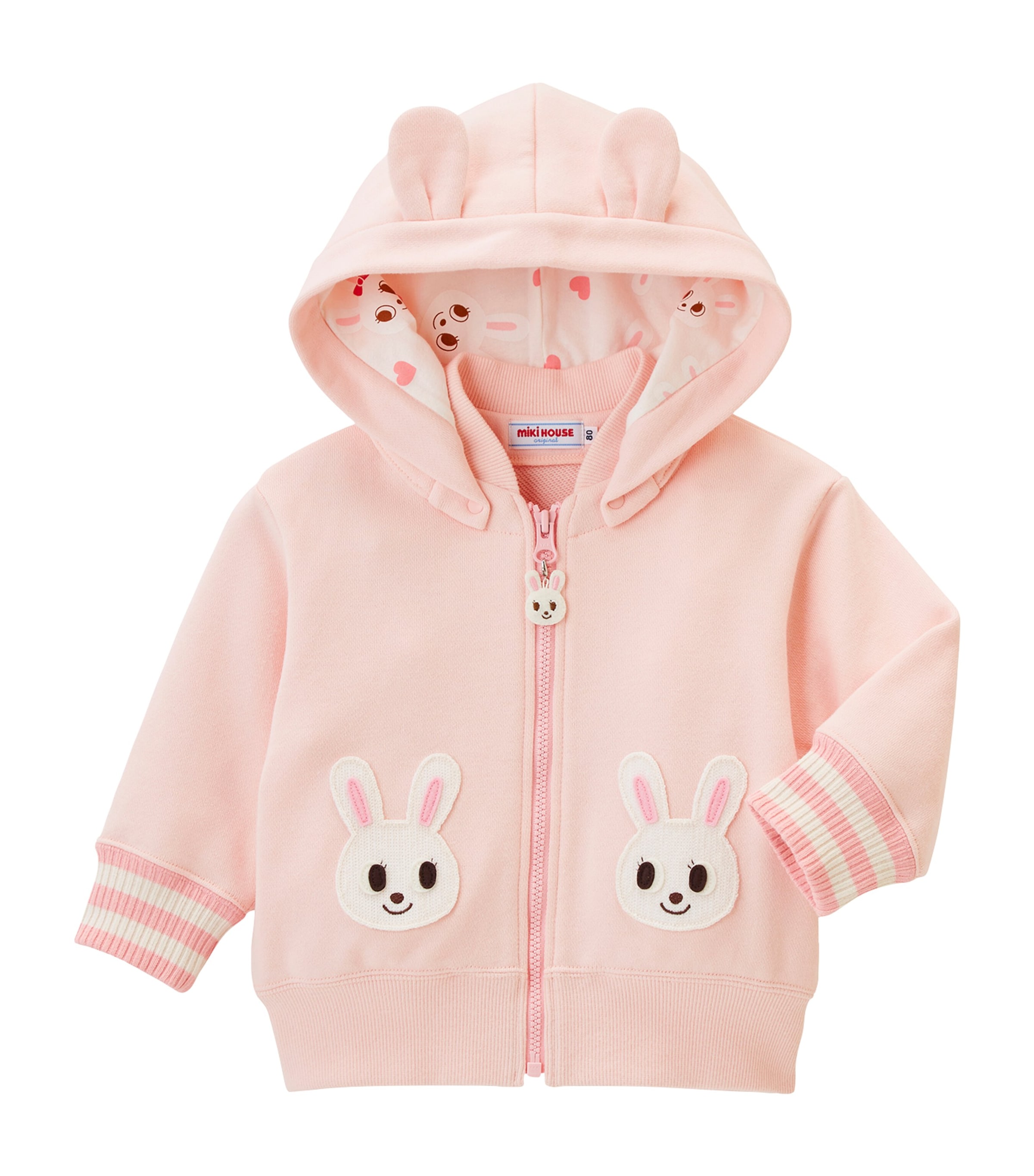 Miki House Kids' Cotton Bomber Jacket In Pink