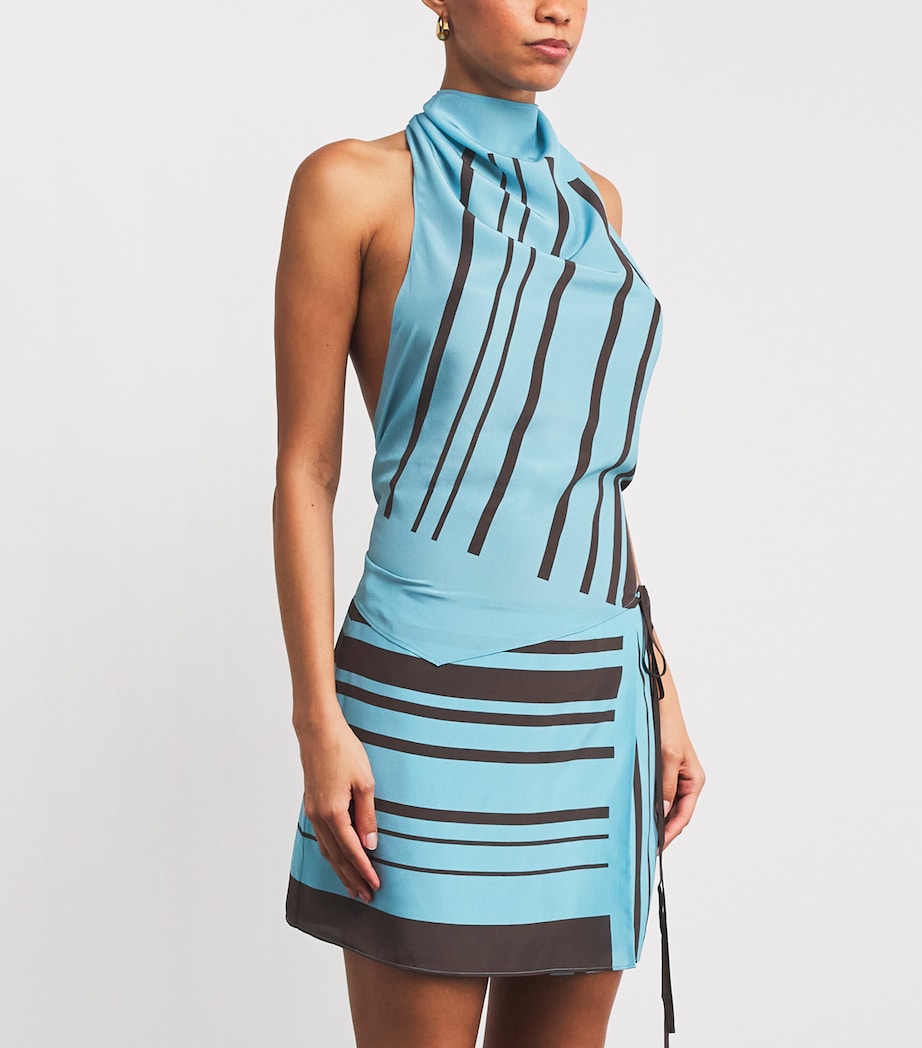 Silk Halterneck Blouse PACHA MINERAL STRIPE Image 3