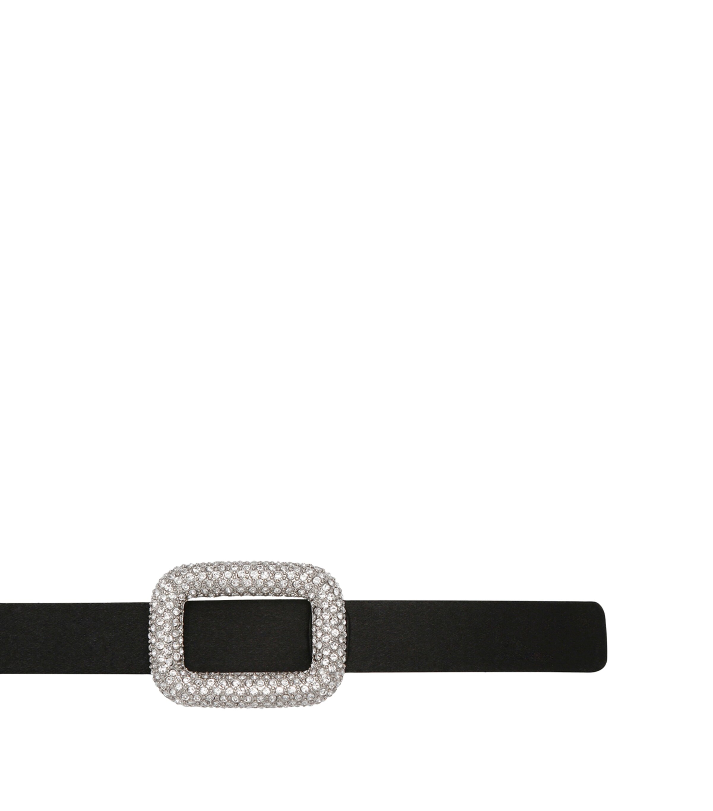 Roger Vivier Black Satin Viv Choc Strass Belt | Harrods US