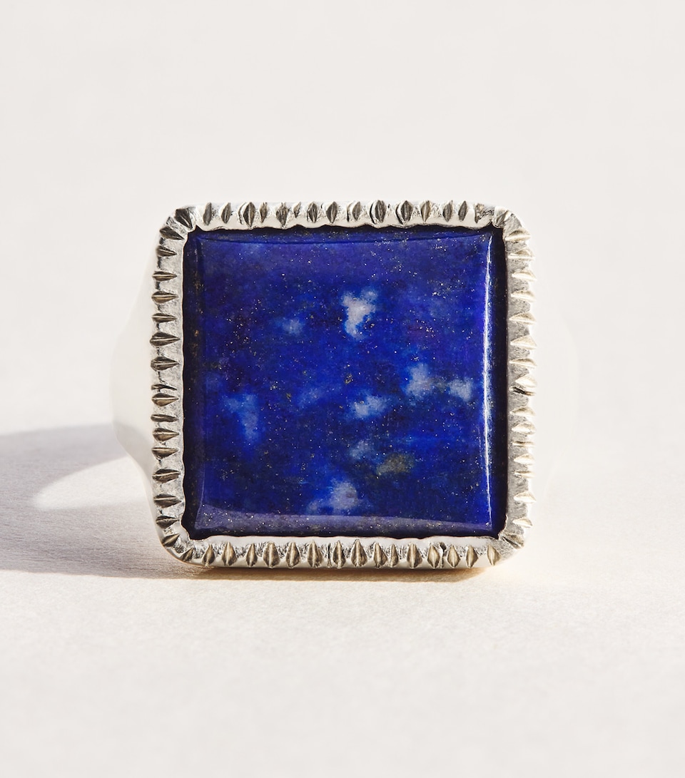 Bleue Burnham Sterling Silver and Lapis Lazuli Artists Signet Ring Silver