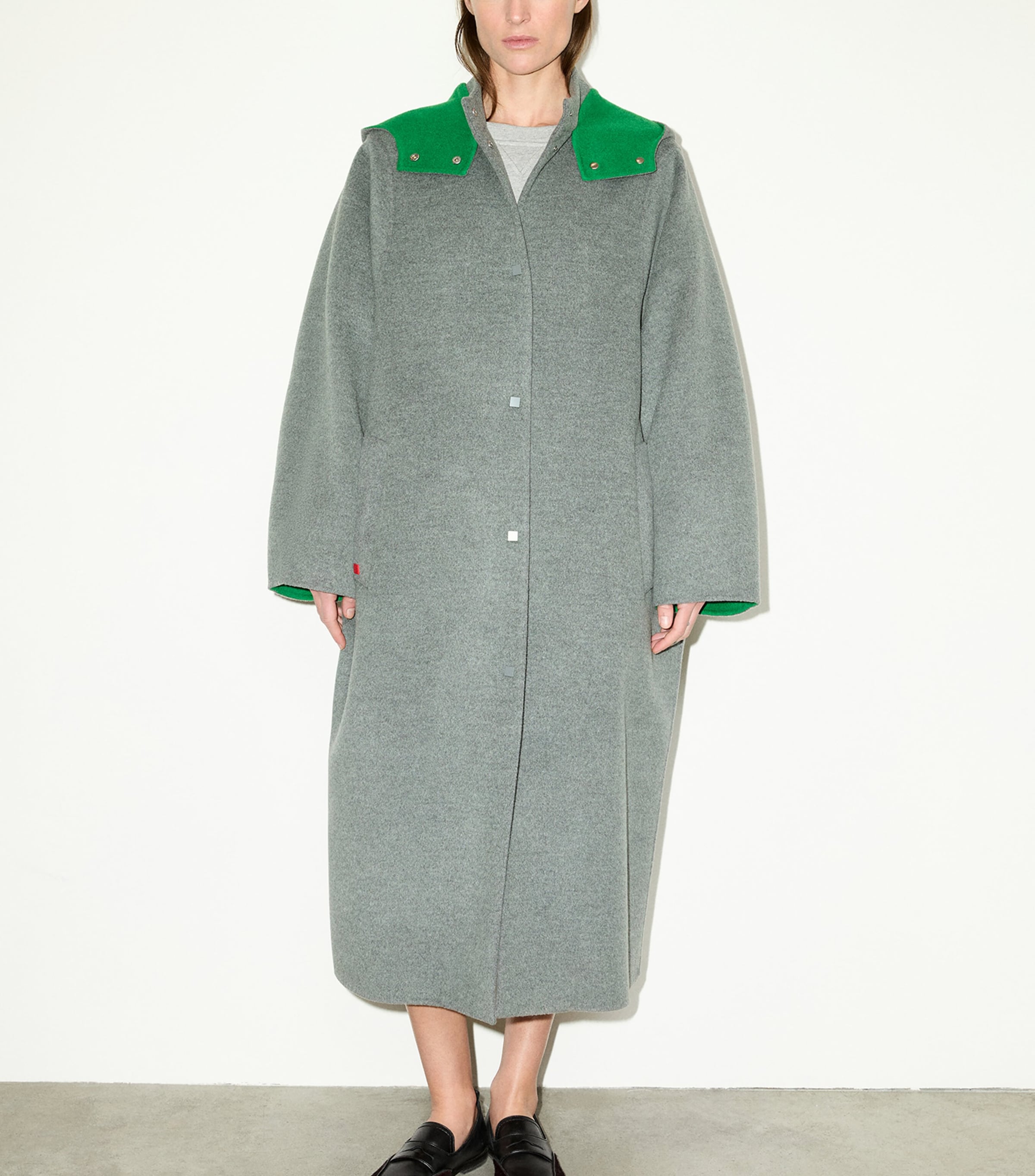 MAX&Co. Womens Virgin Wool Coat Melange Grey Image 2