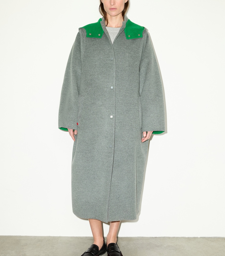 MAX&Co. Womens Virgin Wool Coat Melange Grey Image 2