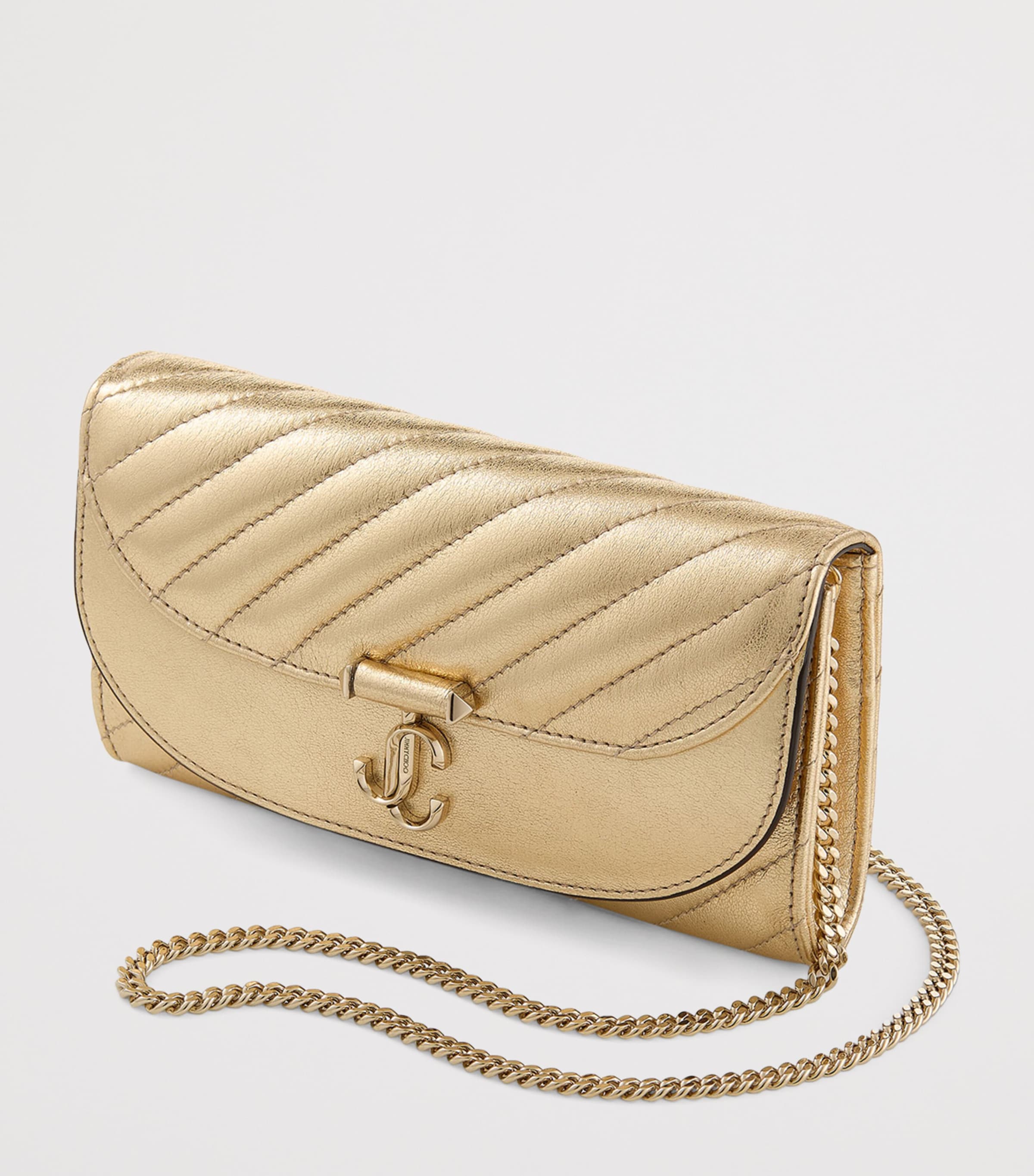 Leather Curve Chain Wallet GOLD/SHINY GOLD Image 2