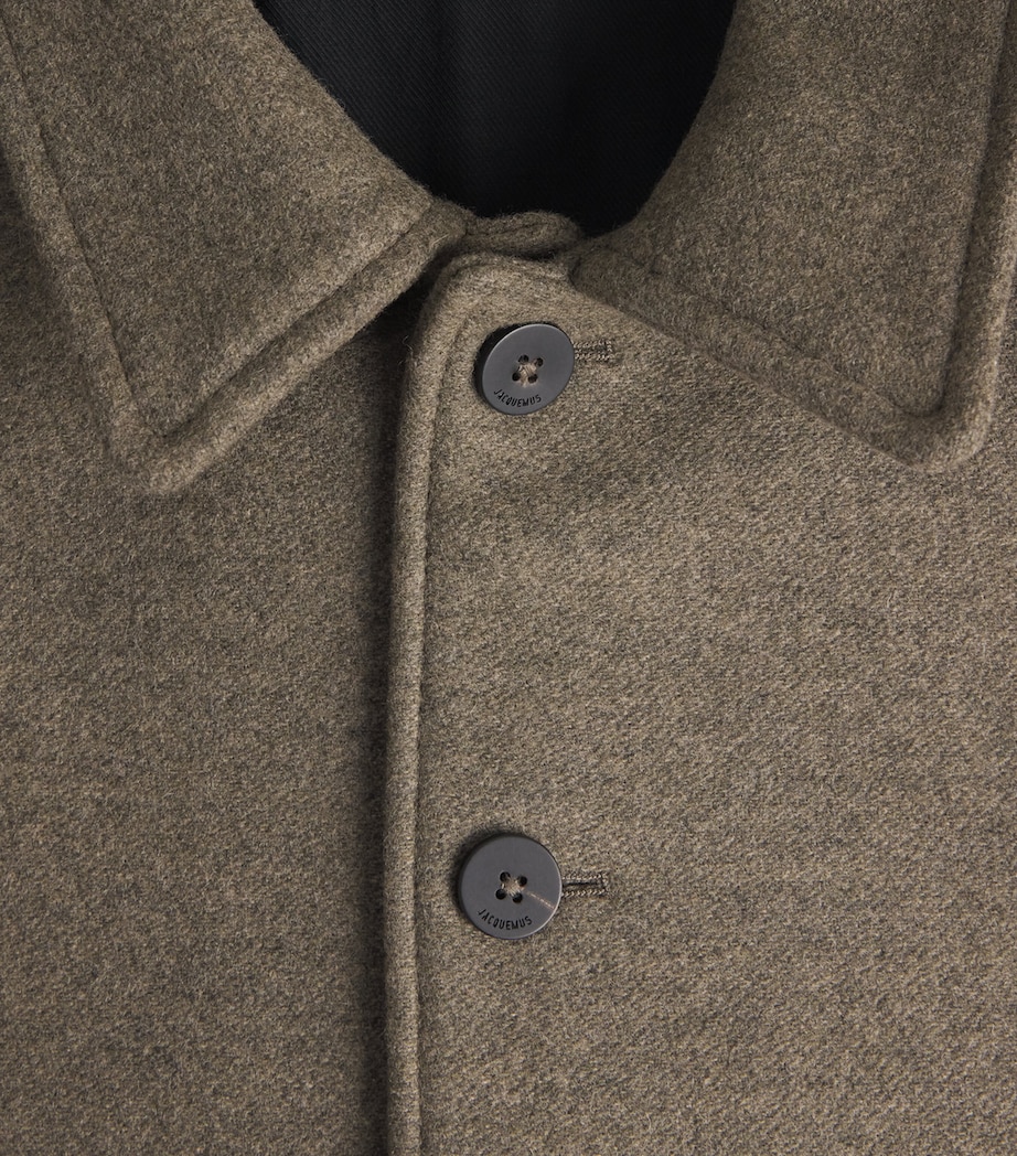 Wool Feltro Bomber Jacket DARK KHAKI-580 Image 5