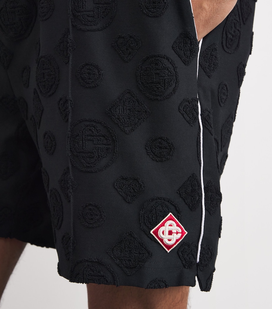 Towelling Monogram Shorts BLACK Image 6