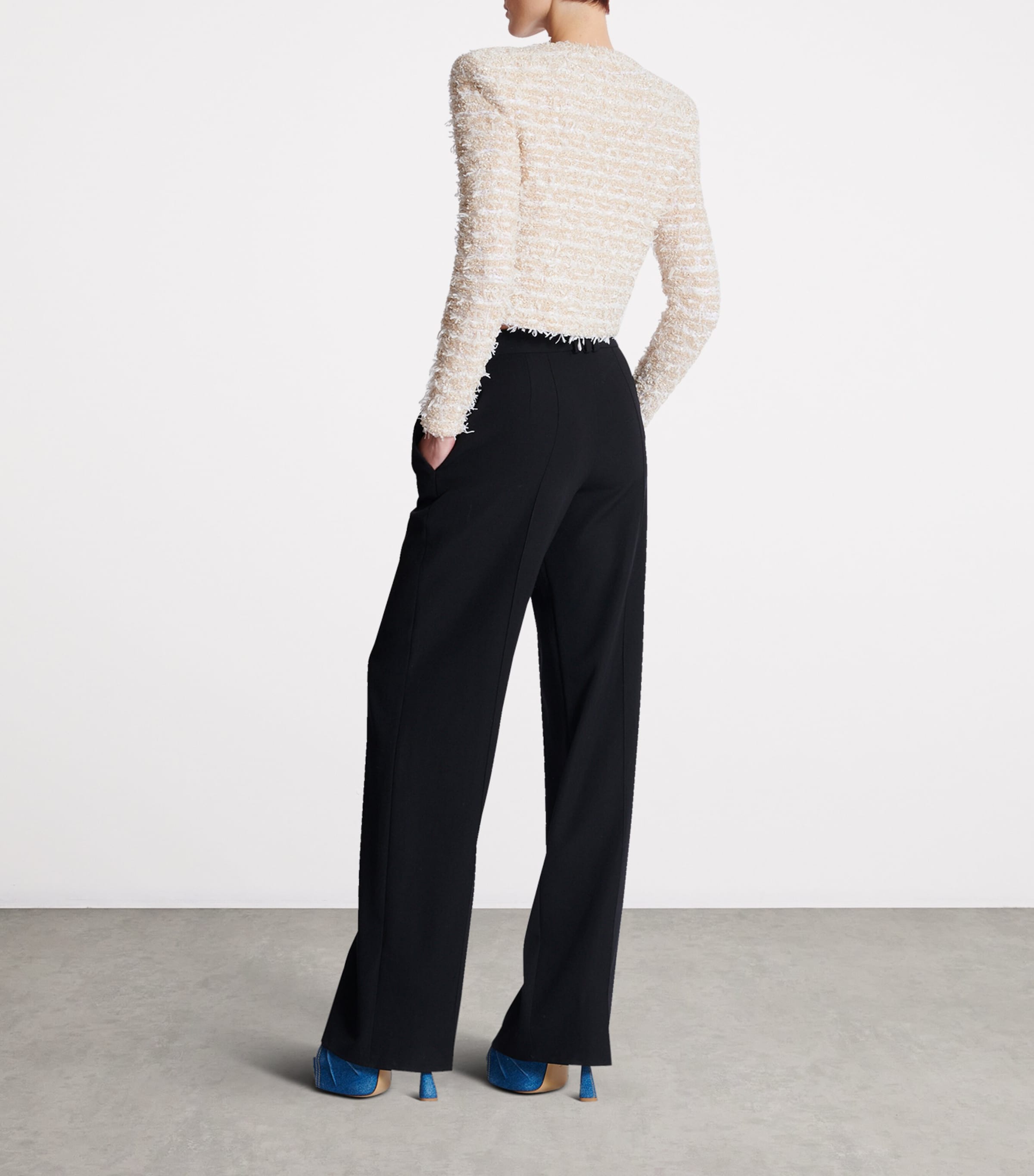 Cropped Tweed Jacket GAD BLANC/OR Image 3