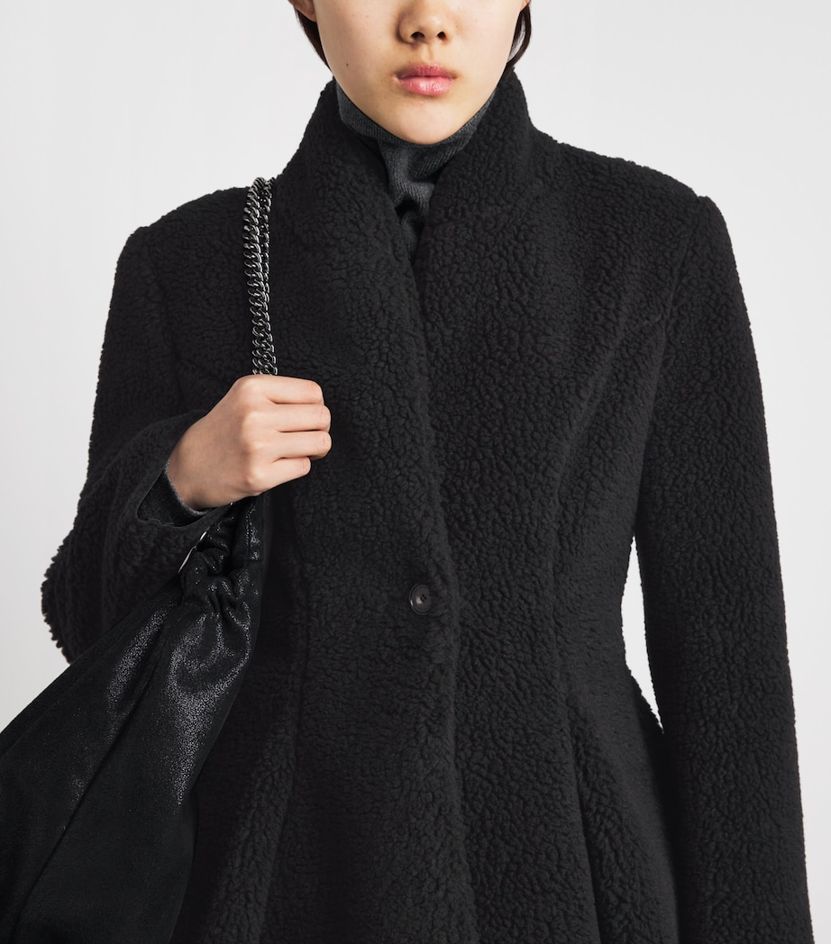 Stella McCartney Womens Plush Peplum Jacket Black Image 3
