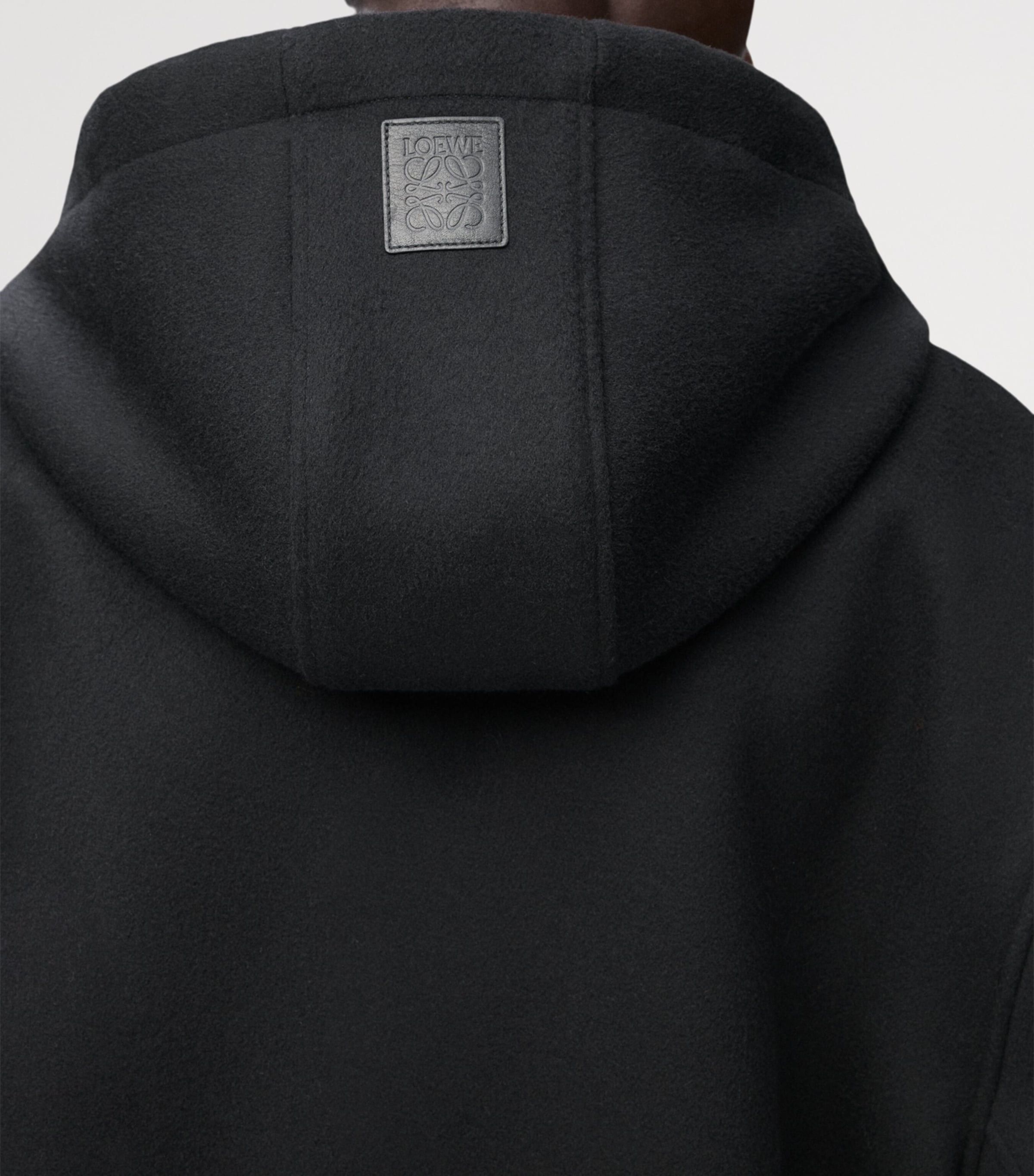 Wool Hooded Coat BLACK Image 5