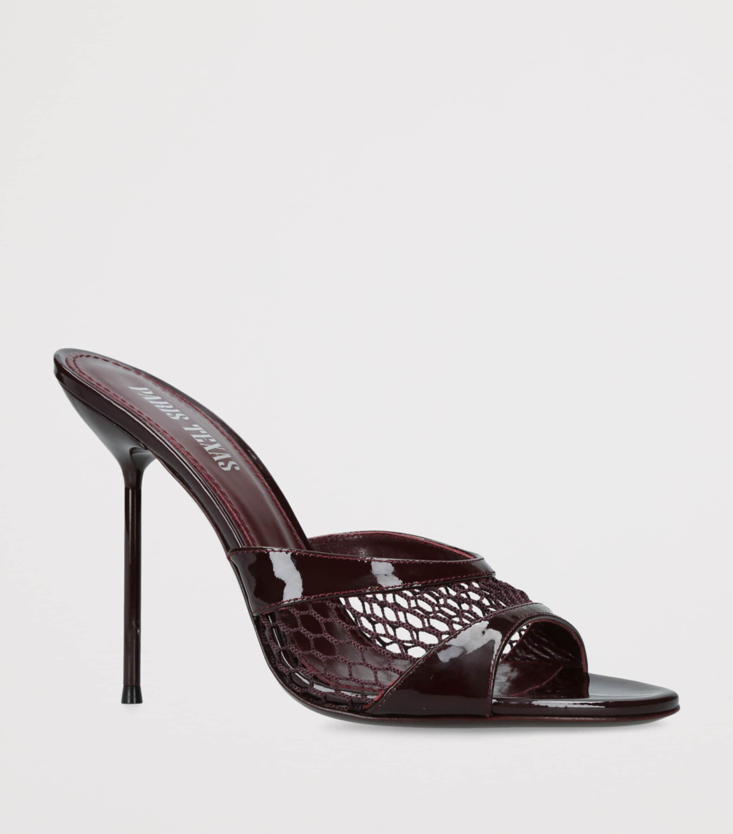 Leather Mesh Lidia Mules 105 WINE Image 3