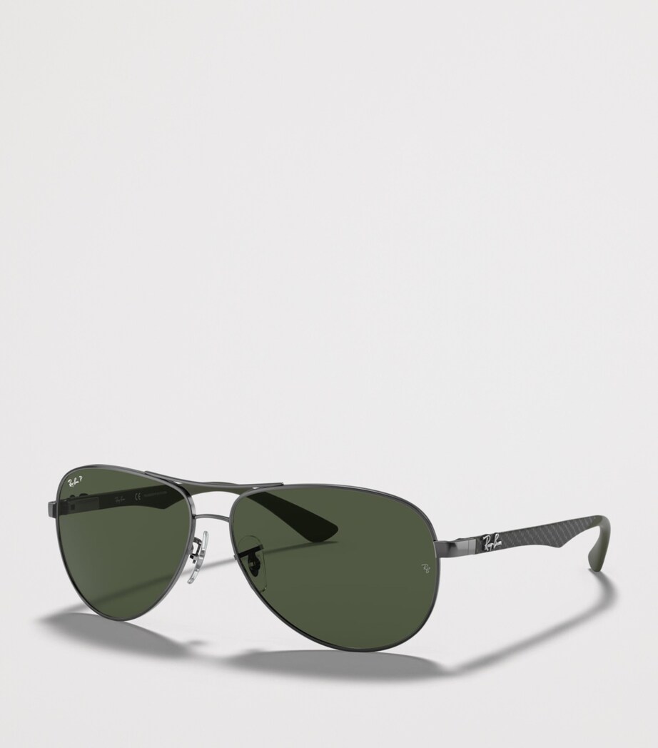 Ray-Ban Carbon Fibre Pilot Sunglasses Silver Image 2
