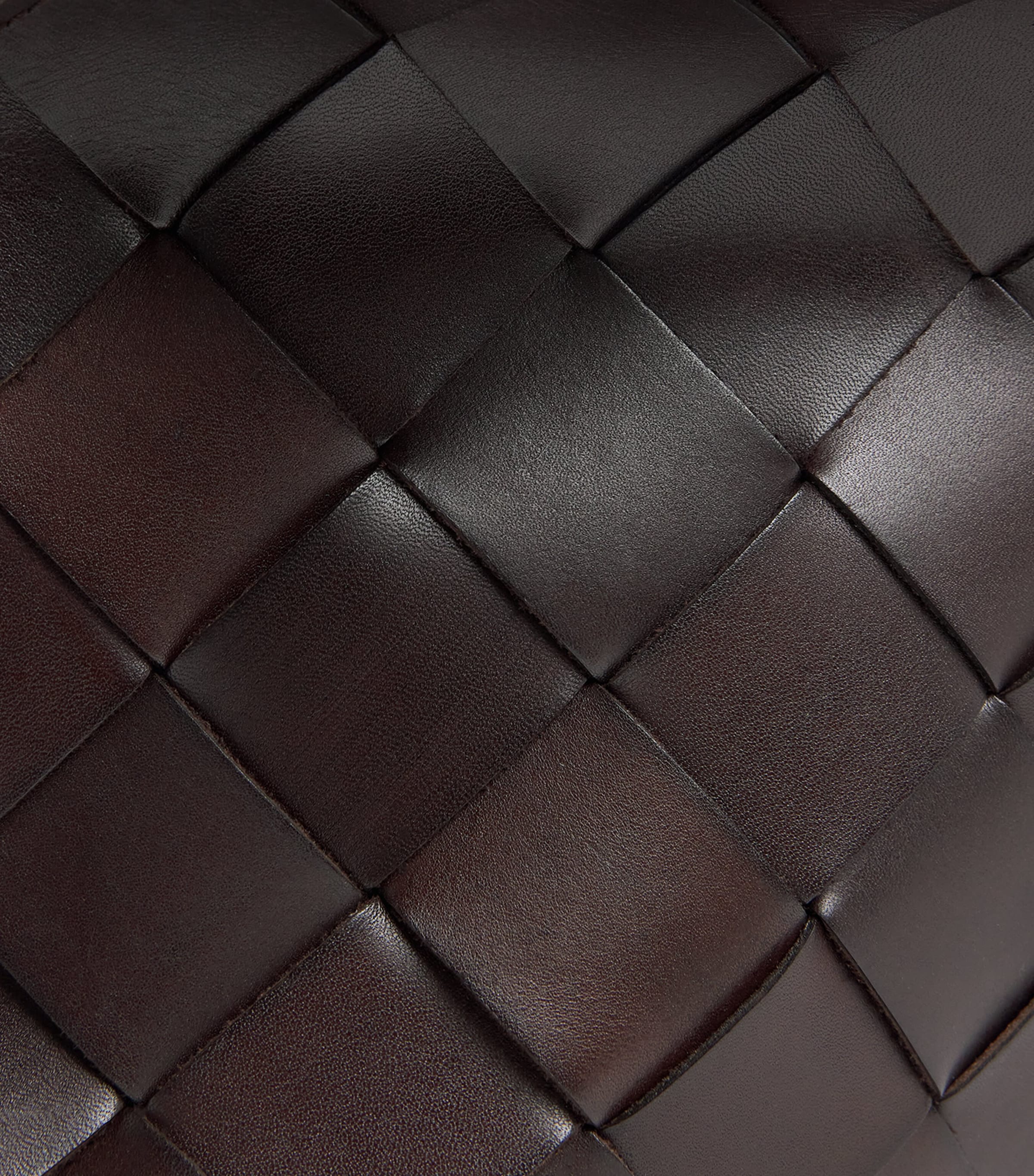 DRAGON DIFFUSION Leather Woven Castello Shoulder Bag Dark Brown Image 6