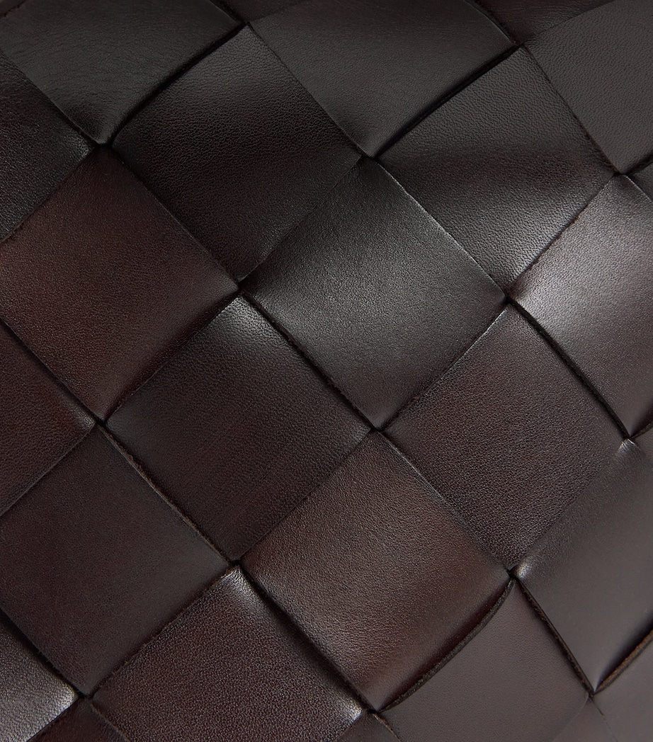 DRAGON DIFFUSION Leather Woven Castello Shoulder Bag Dark Brown Image 6