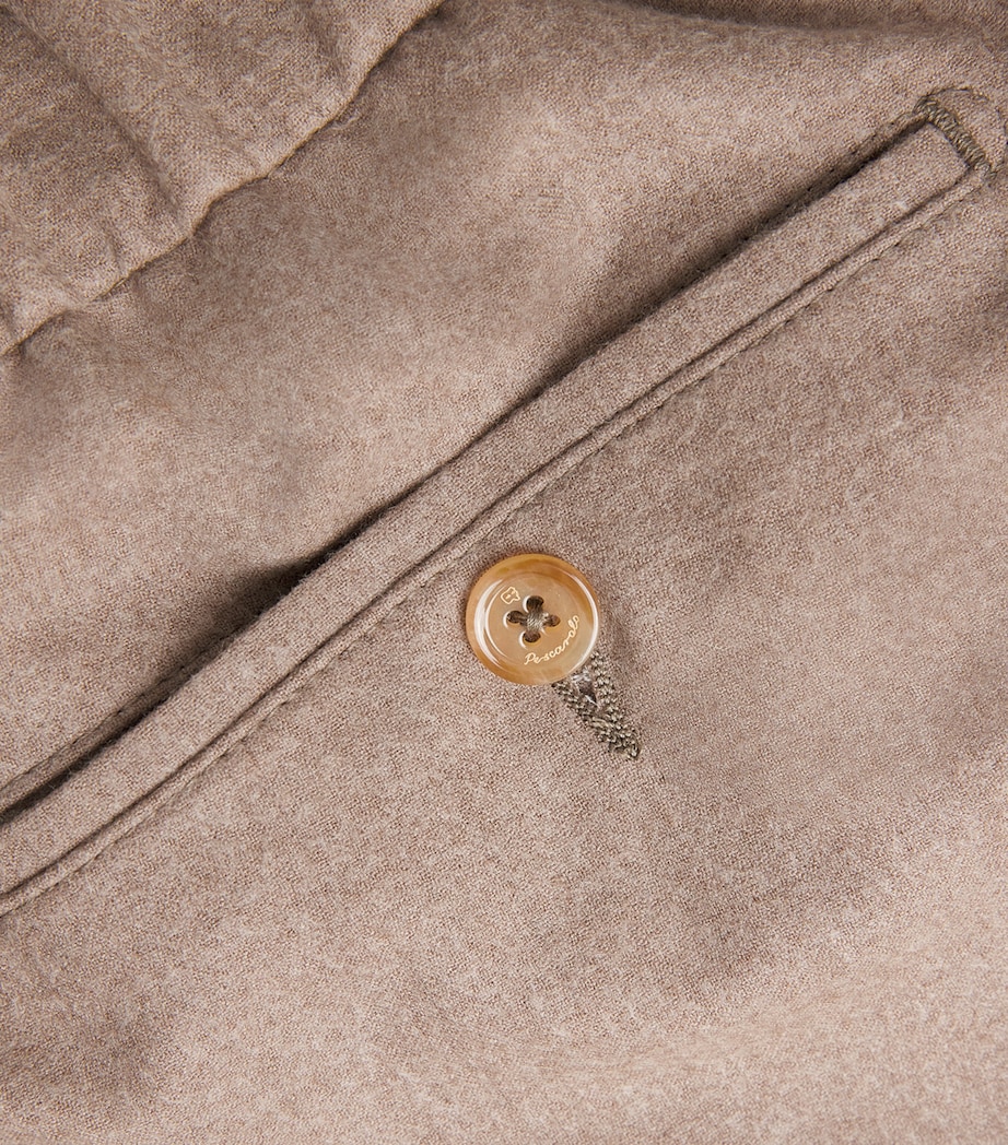 Marco Pescarolo Womens Stretch-Cashmere Trousers Dark Beige Image 6