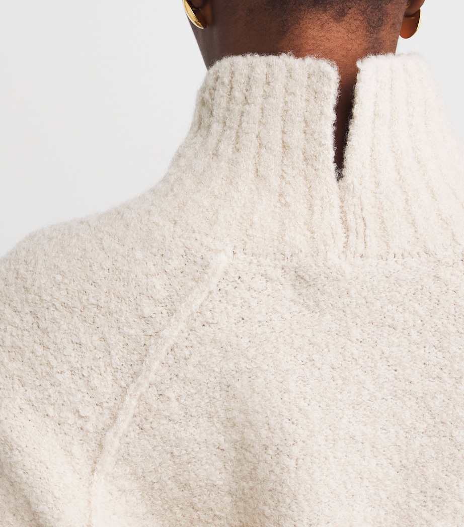 Wool-Alpaca Bouclé Sweater PALE OATMEAL Image 6