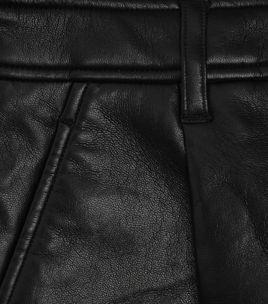 Leather-Blend Trent Shorts BLACK Image 5