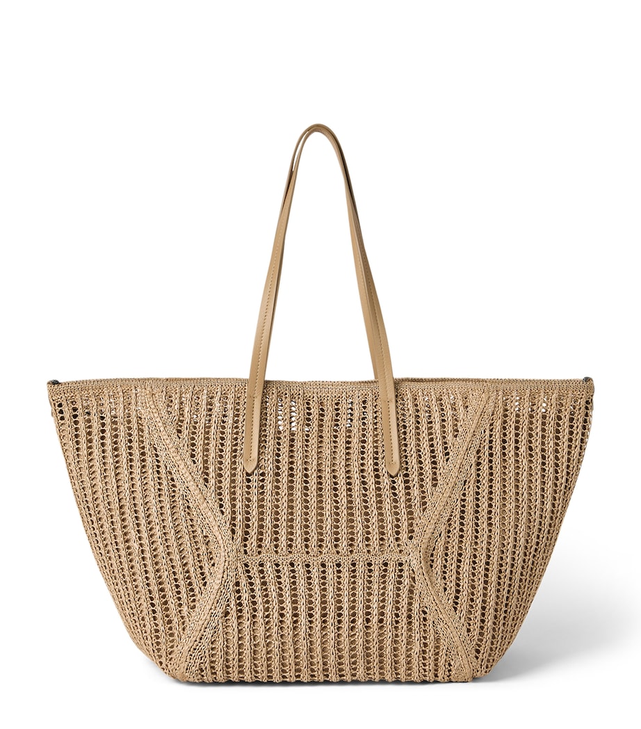Brunello Cucinelli Techno Raffia Knit BC Duo Tote Bag Image 1