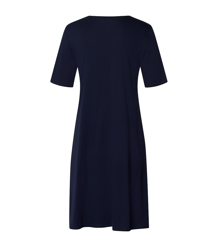 Cotton Short-Sleeve Nightdress DEEP NAVY Image 3