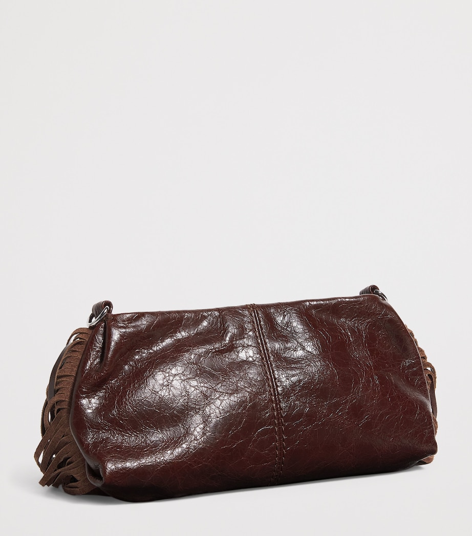 Leather Miss M Clutch Bag DARK BROWN Image 2