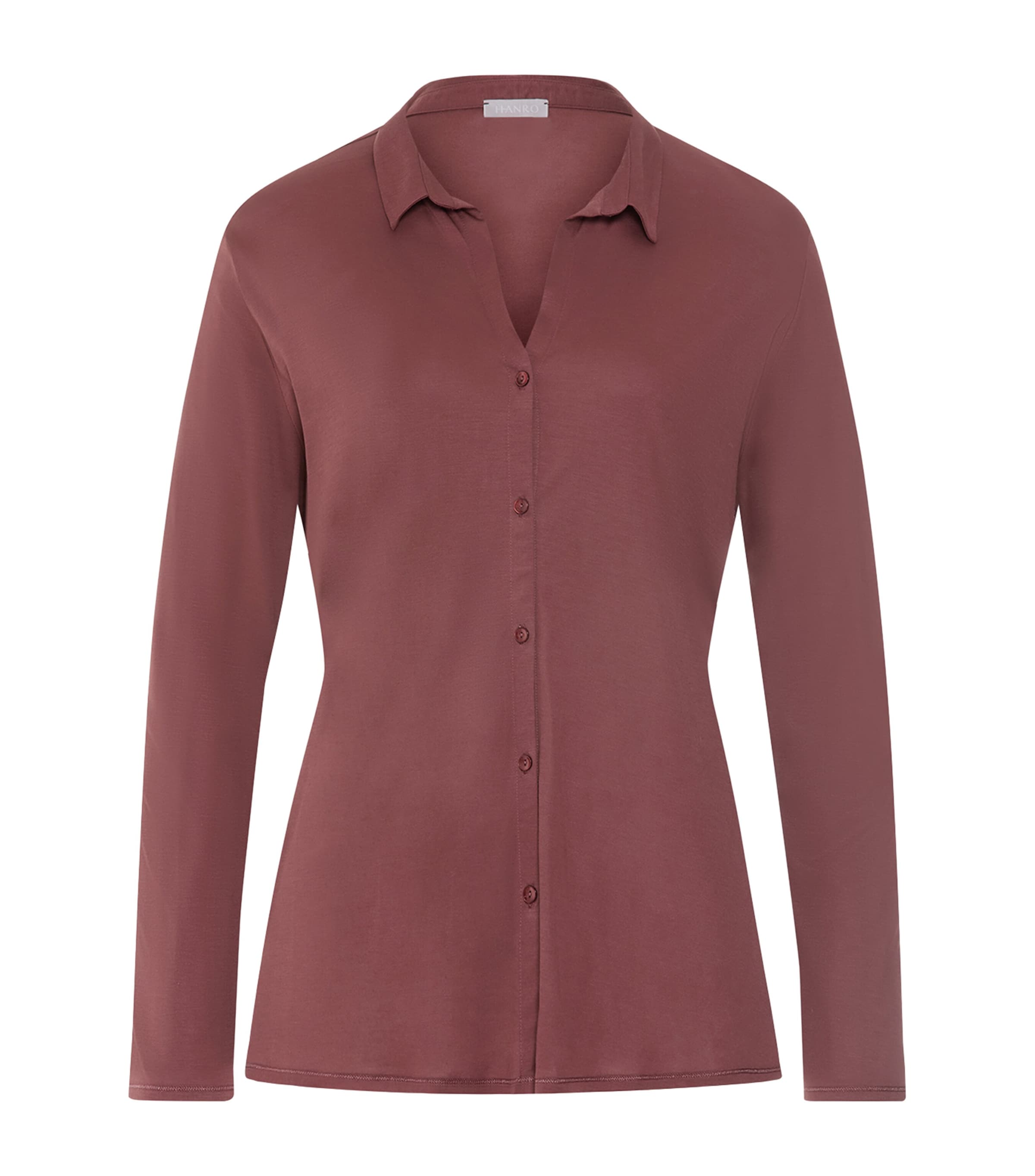 Hanro Womens Modal-Silk Grand Central Pyjama Shirt Apple Butter Image 1