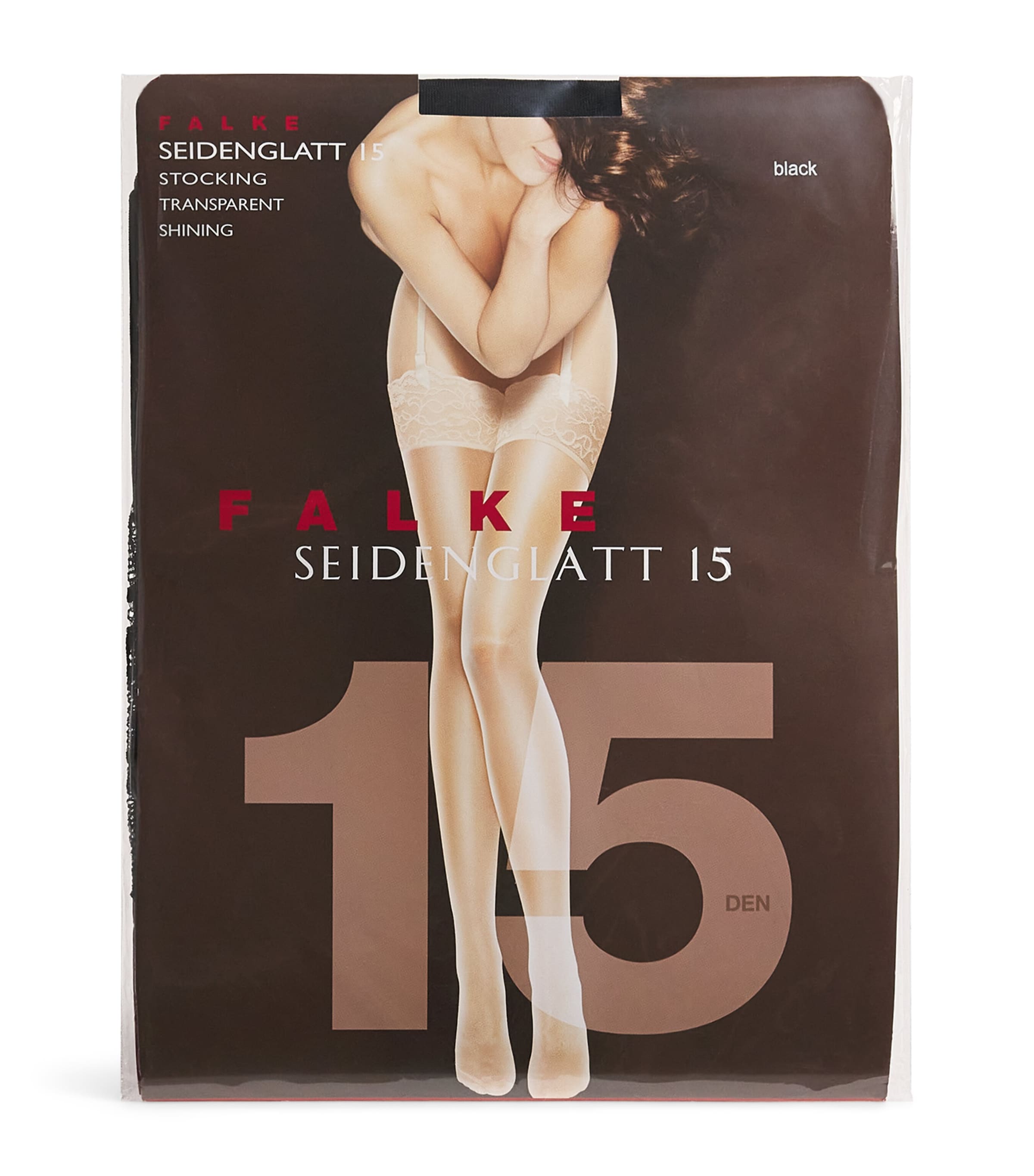Falke Womens Seidenglatt 15 Stockings Black Image 1