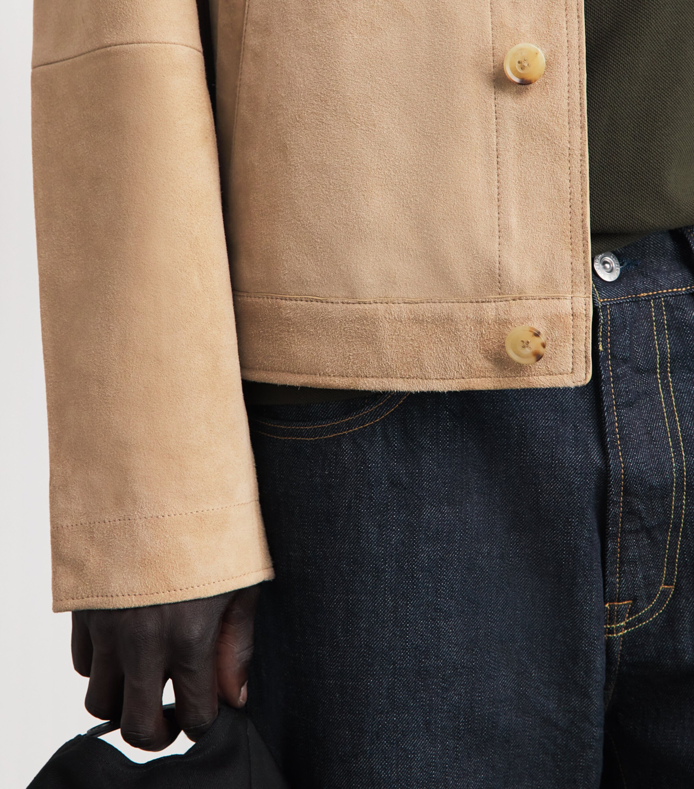 Polo Ralph Lauren Mens Suede Jacket Cafe Tan Suede Image 3