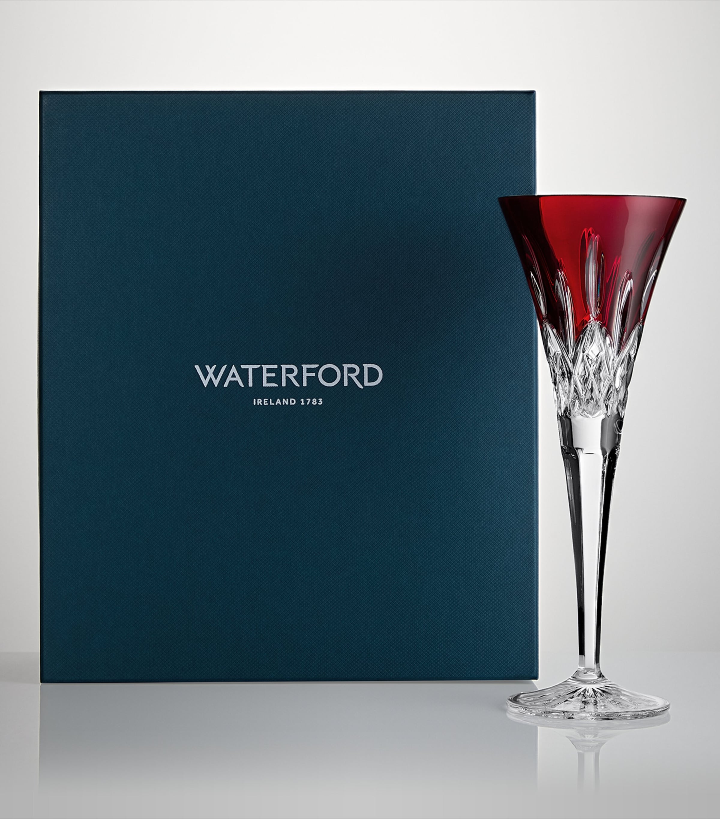 Set of 2 Crystal Lismore Champagne Flutes (170ml) RED Image 7