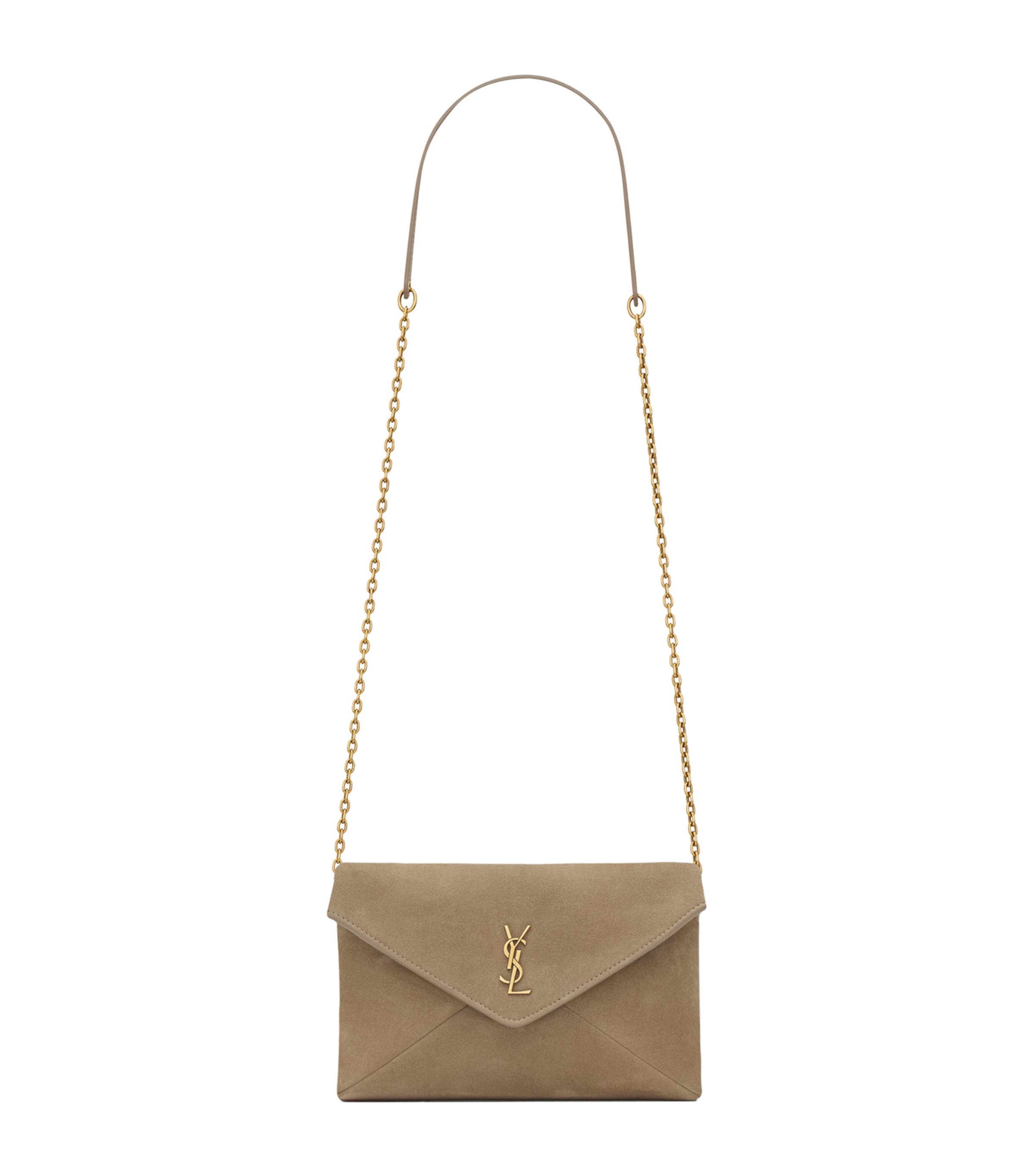 Saint Laurent Suede Small Cassandre Envelope Shoulder Bag Image 1