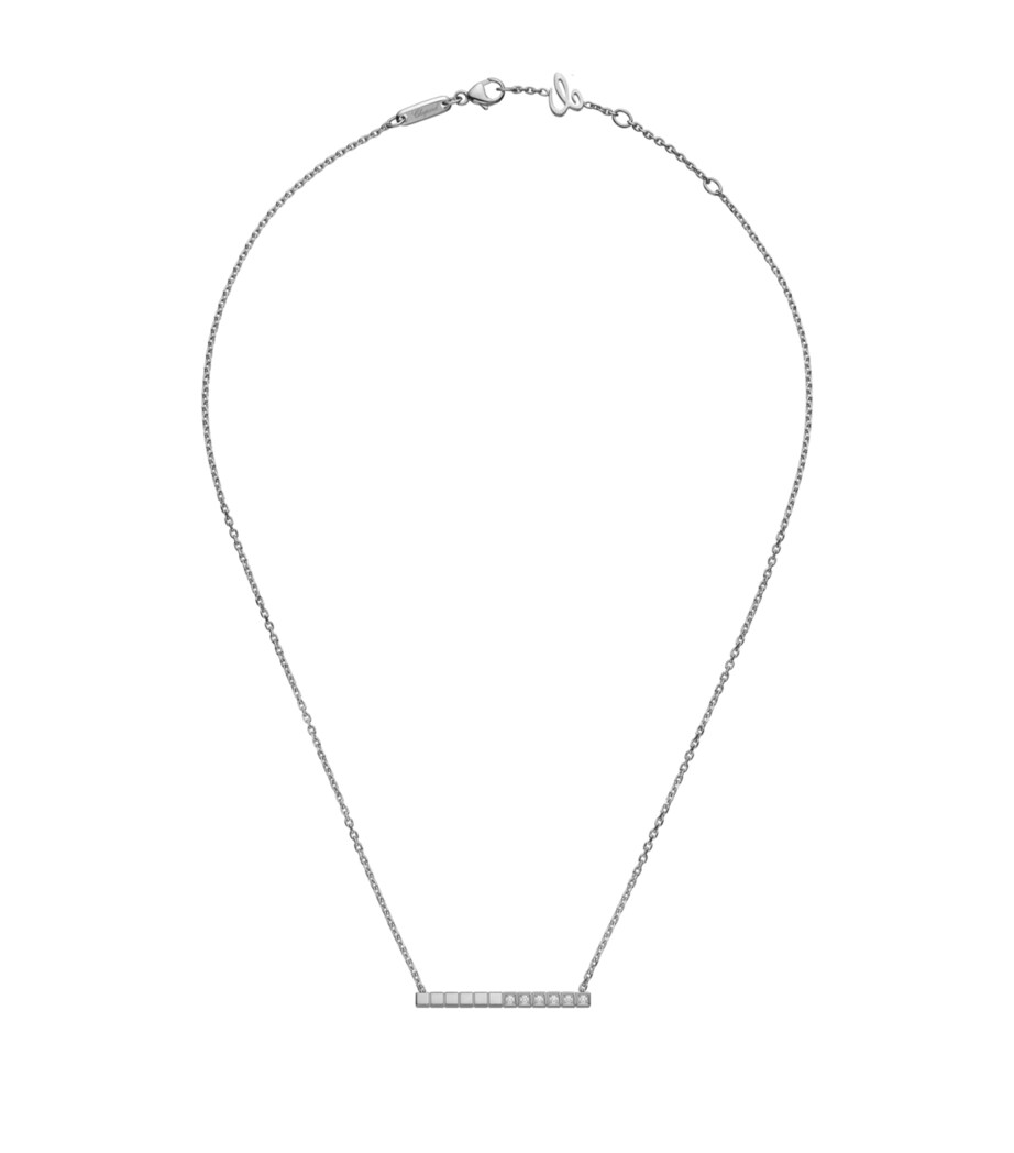 White Gold and Diamond Ice Cube Necklace 18K WHITE GOLD Image 4