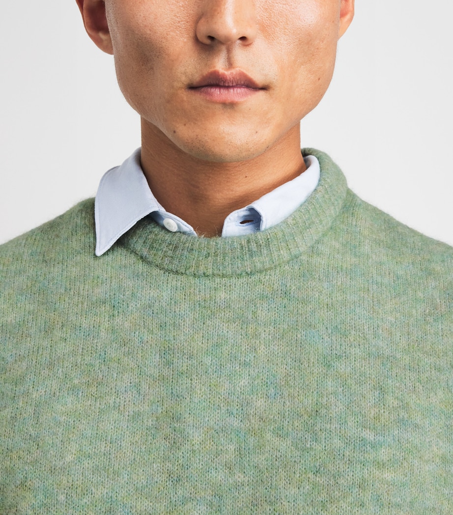 Oliver Spencer Mens Wool-Blend Blenheim Sweater Green Image 3