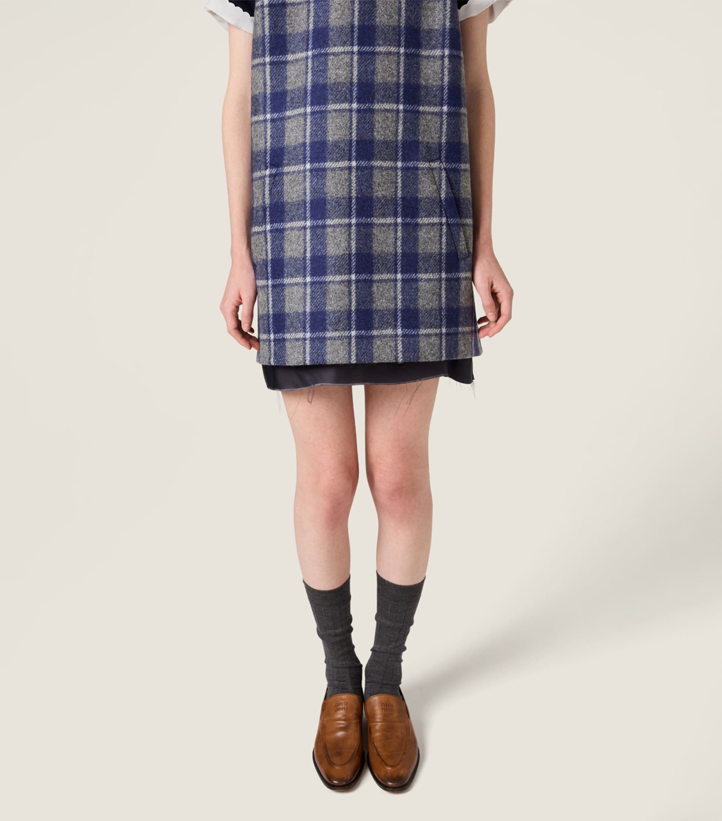 Wool Check Mini Dress F0GBN Image 5