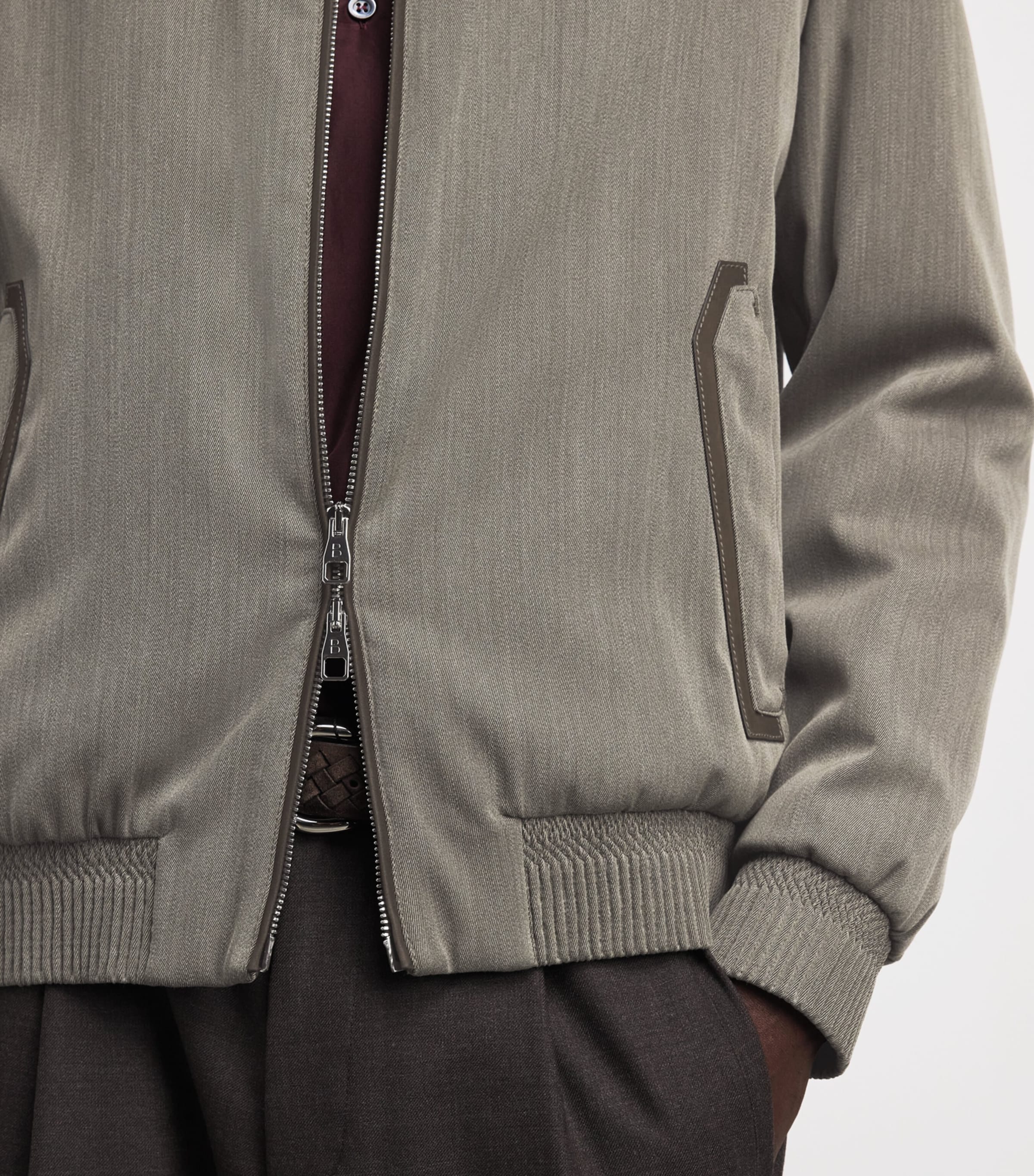 Brett Johnson Mens Wool-Blend Bomber Jacket Verde Lieve Image 3