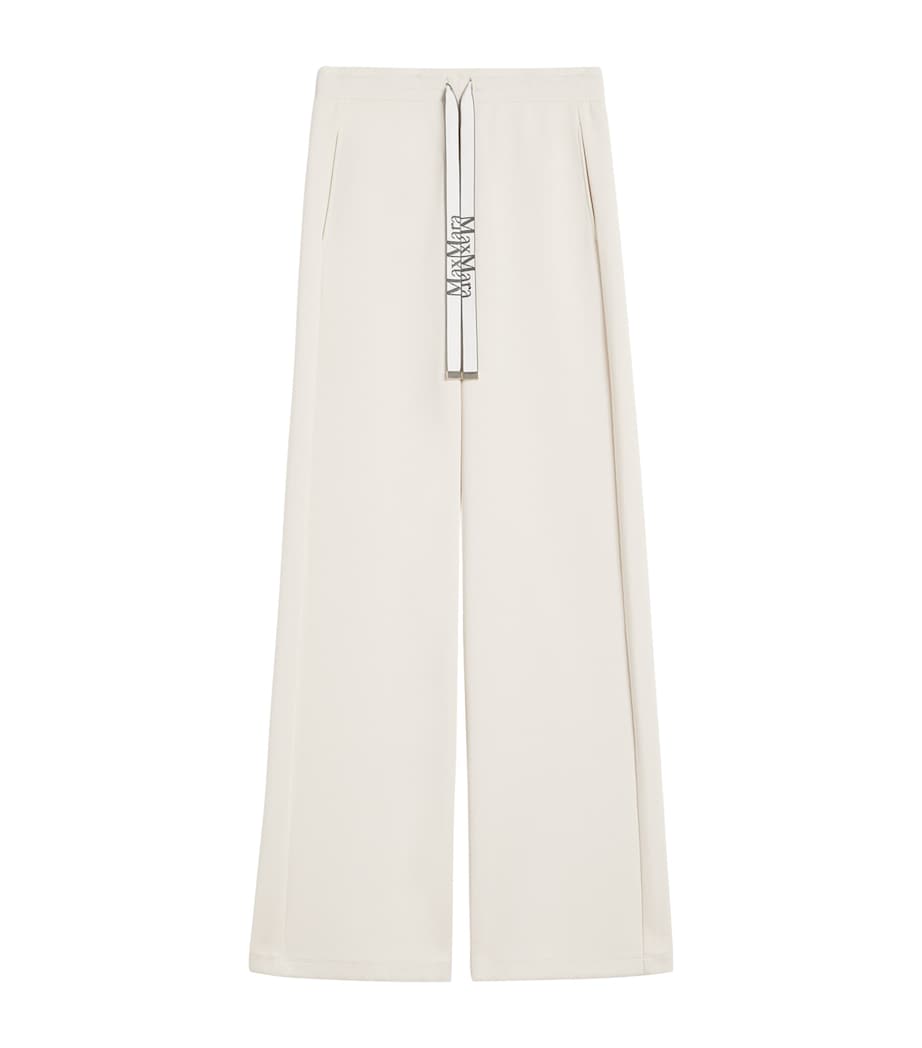 Max Mara Womens Cotton-Blend Sweatpants Ecru Image 1