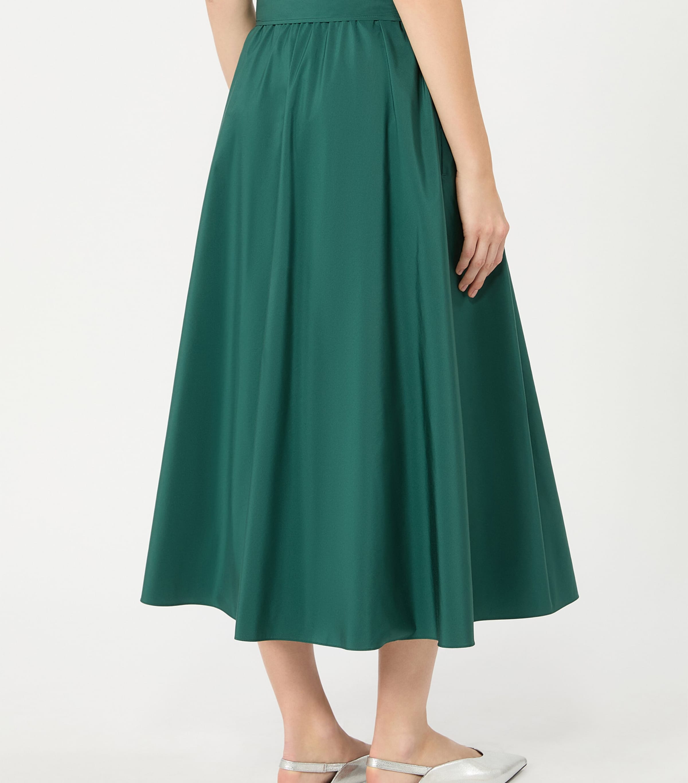 Weekend Max Mara Womens Pleated Midi Skirt Dark Green Image 3